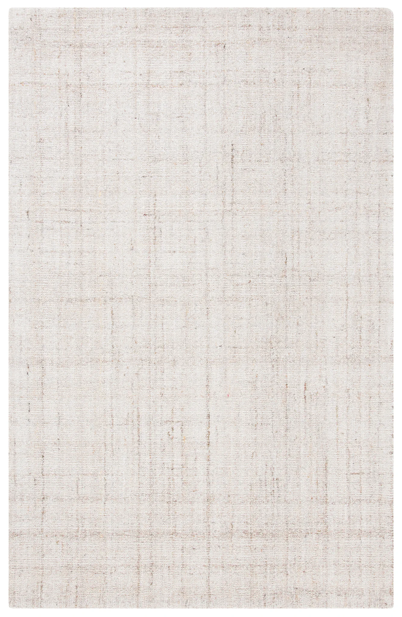 Abstract Linear Grid Hand-Tufted Rug in Ivory / Beige