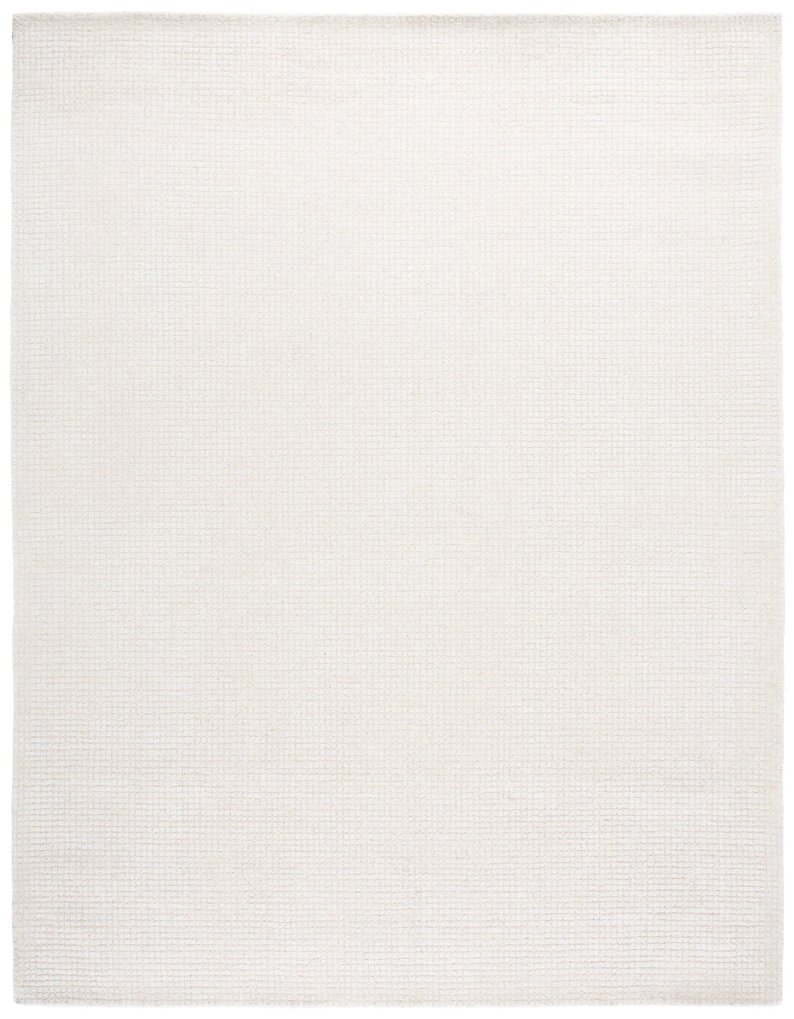 Abstract Solid Grid Hand-Tufted Rug in Ivory