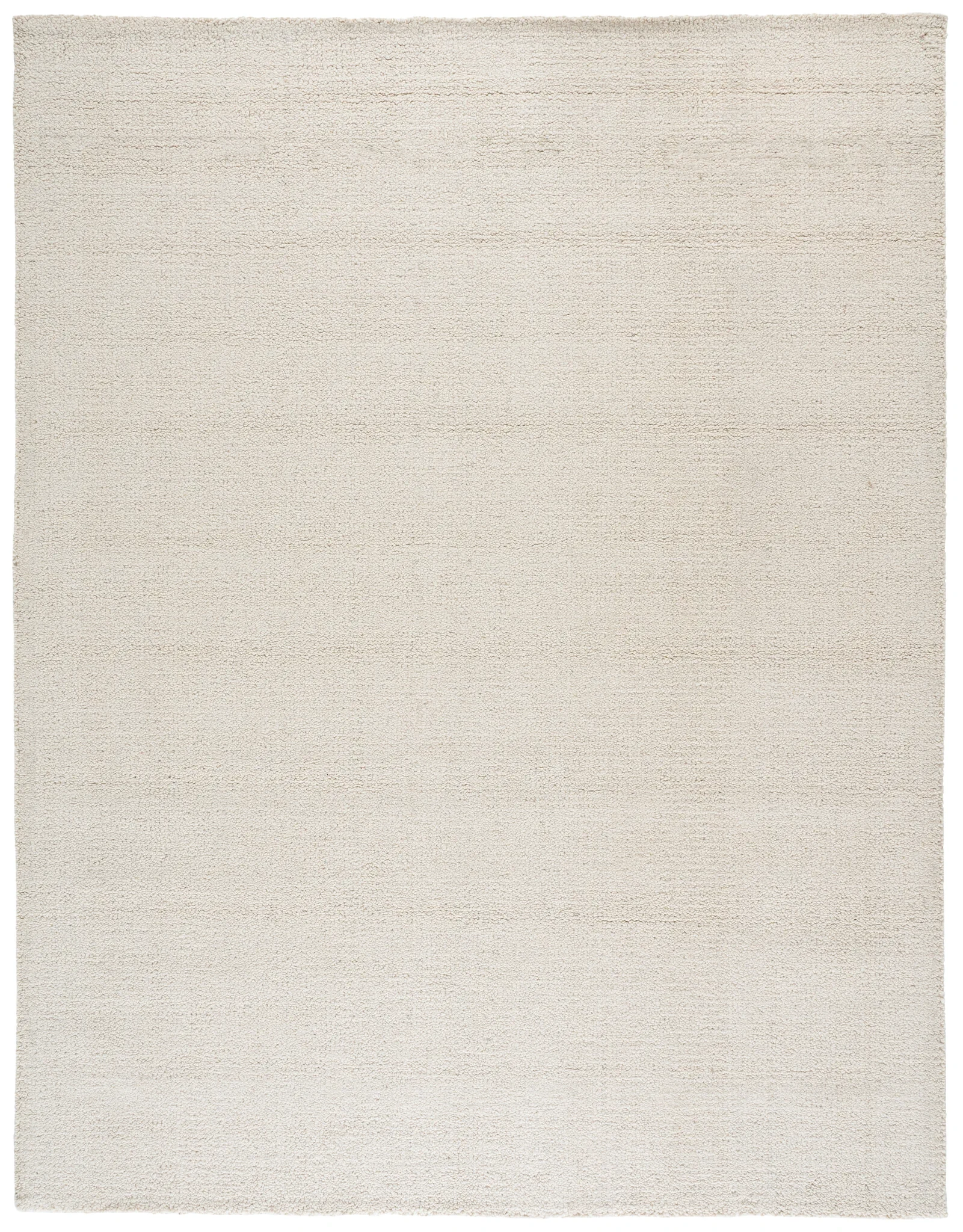 Abstract Modern Textured Solid Hand-Tufted Wool Rug in Ivory