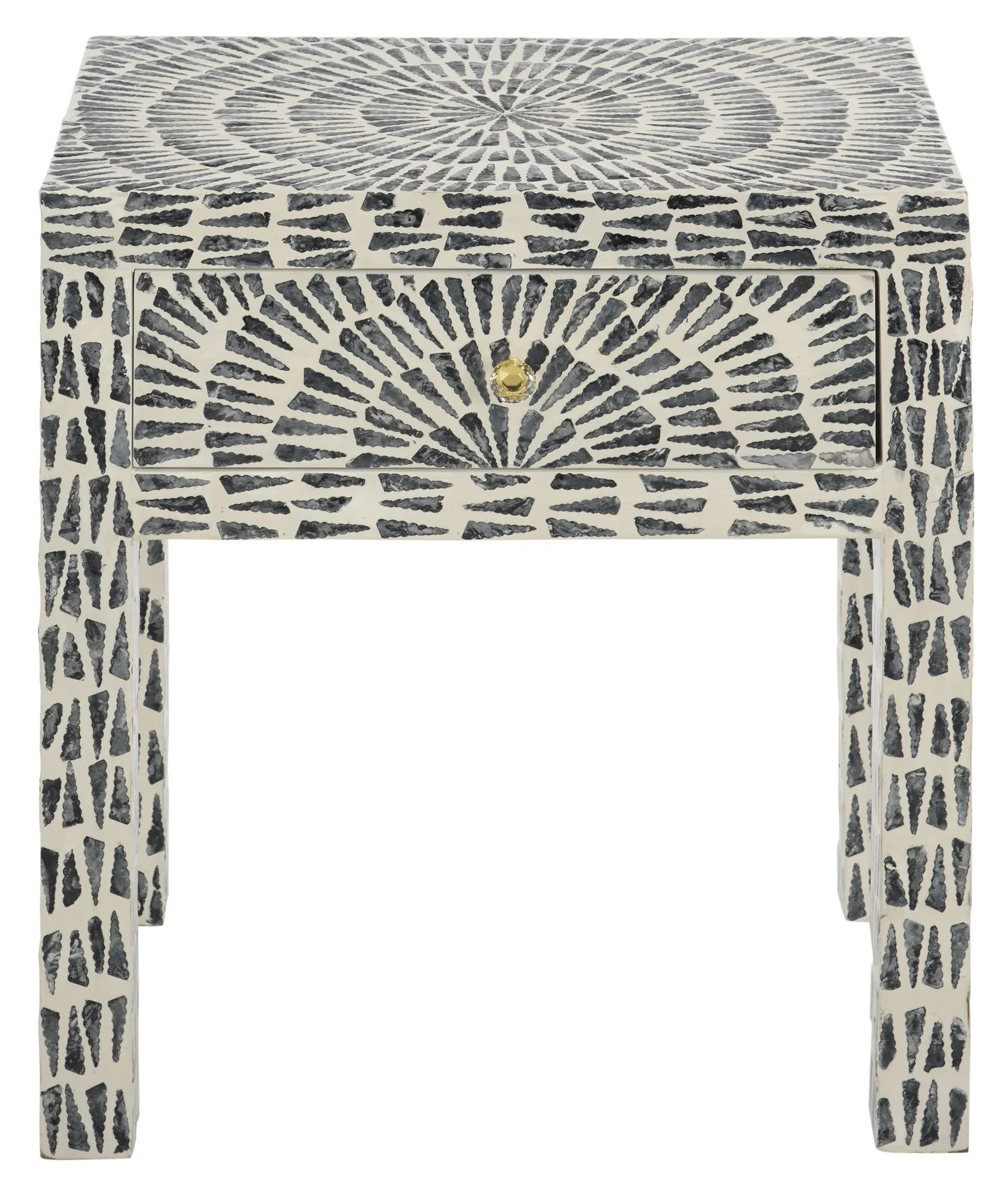 Euan Accent Table with Drawer in Black / White