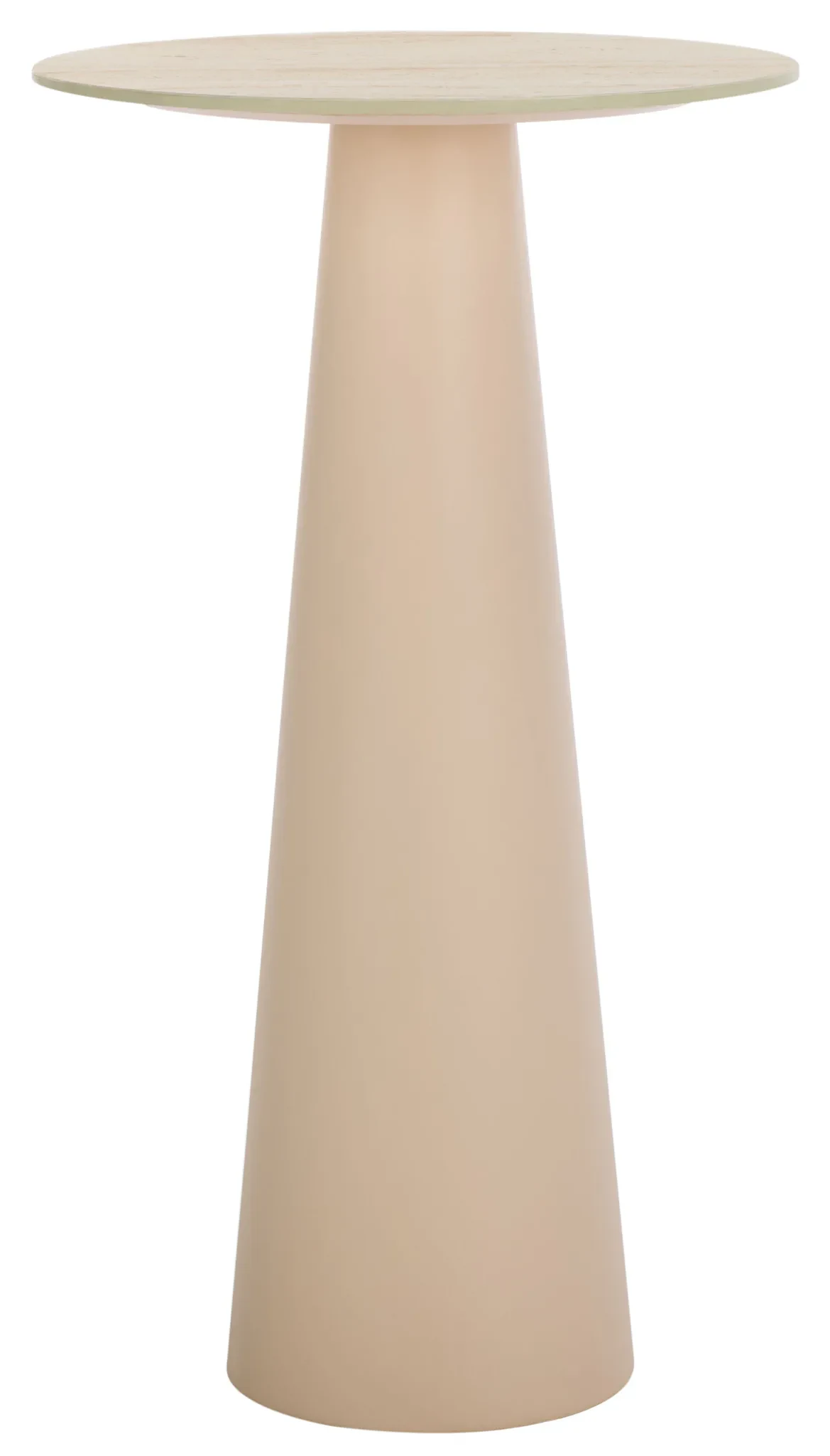Nurem Tall Ceramic Side Table in Beige Ceramic / Beige