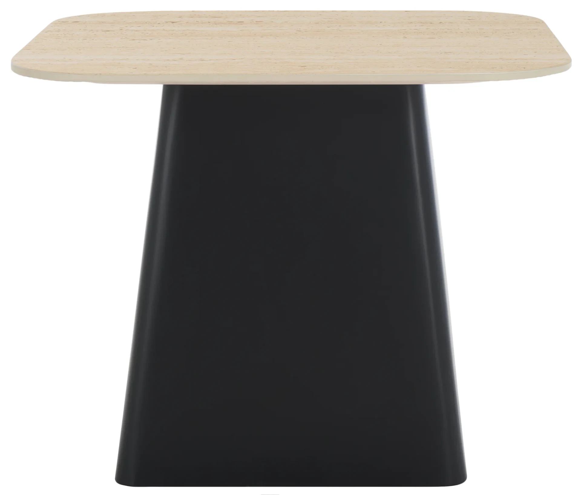 Fedo Porcelain Side Table in Beige / Black