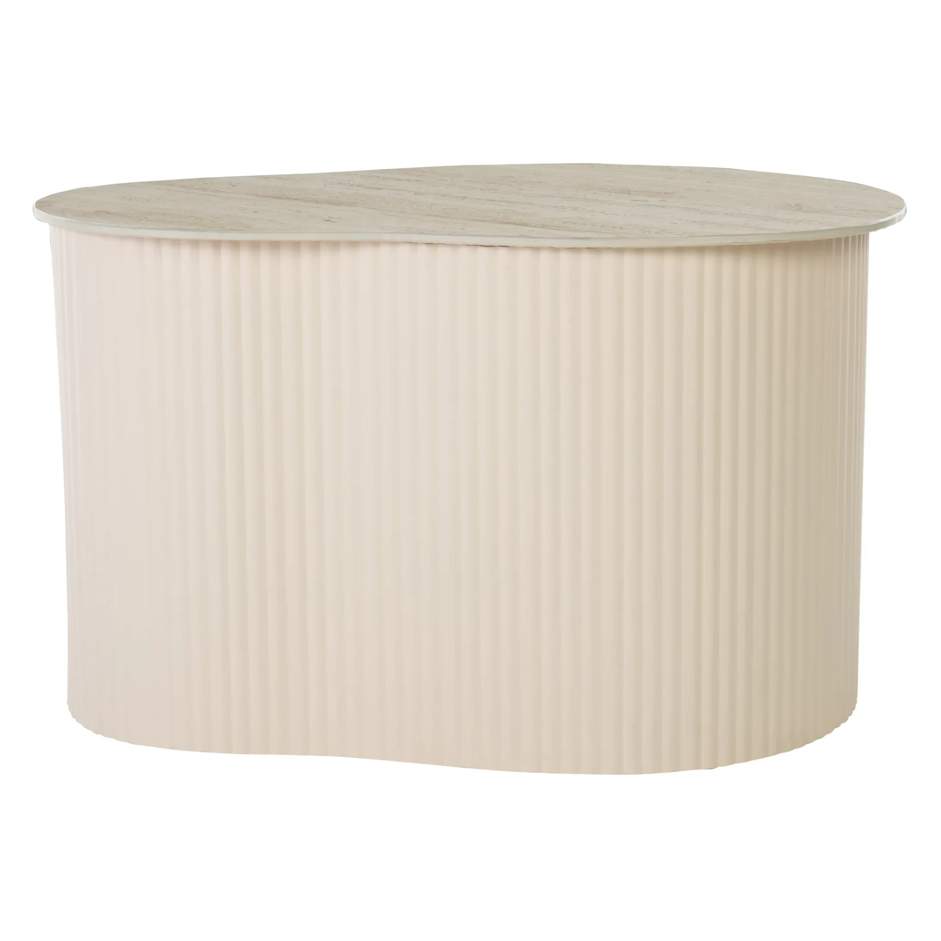 Mtp Large Ceramic Side Table in Beige Ceramic / Beige