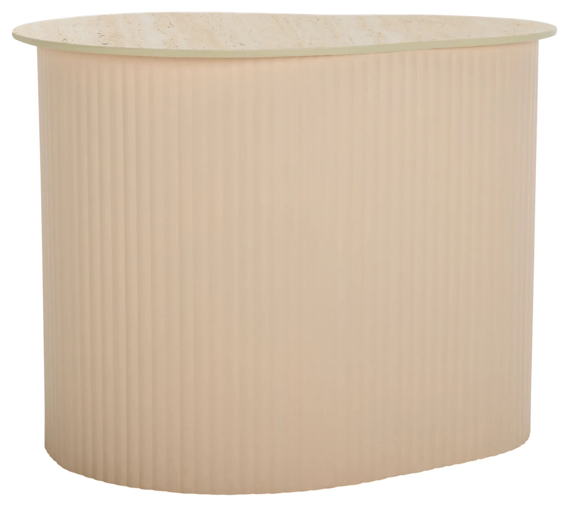 Mtp Small Ceramic Side Table in Beige Ceramic / Beige
