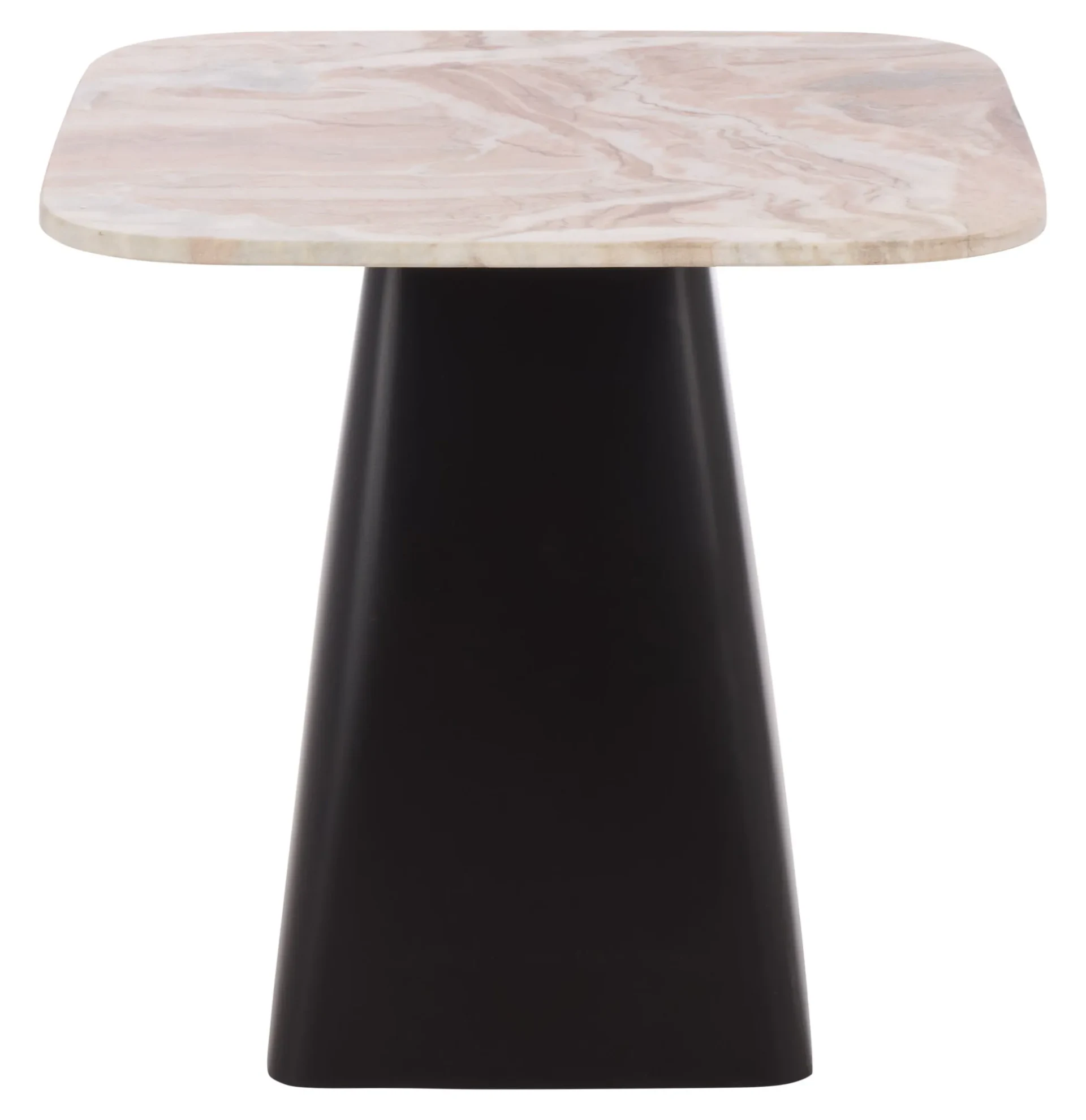 Tecia Marble Side Table in Brown / White / Black