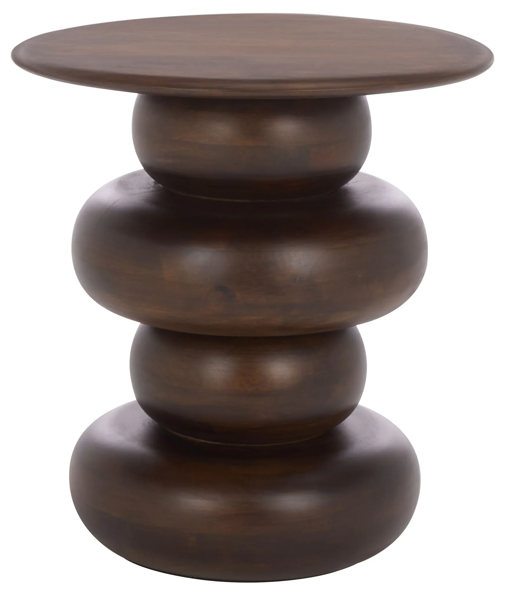 Nube Round Accent Table in Dark Brown