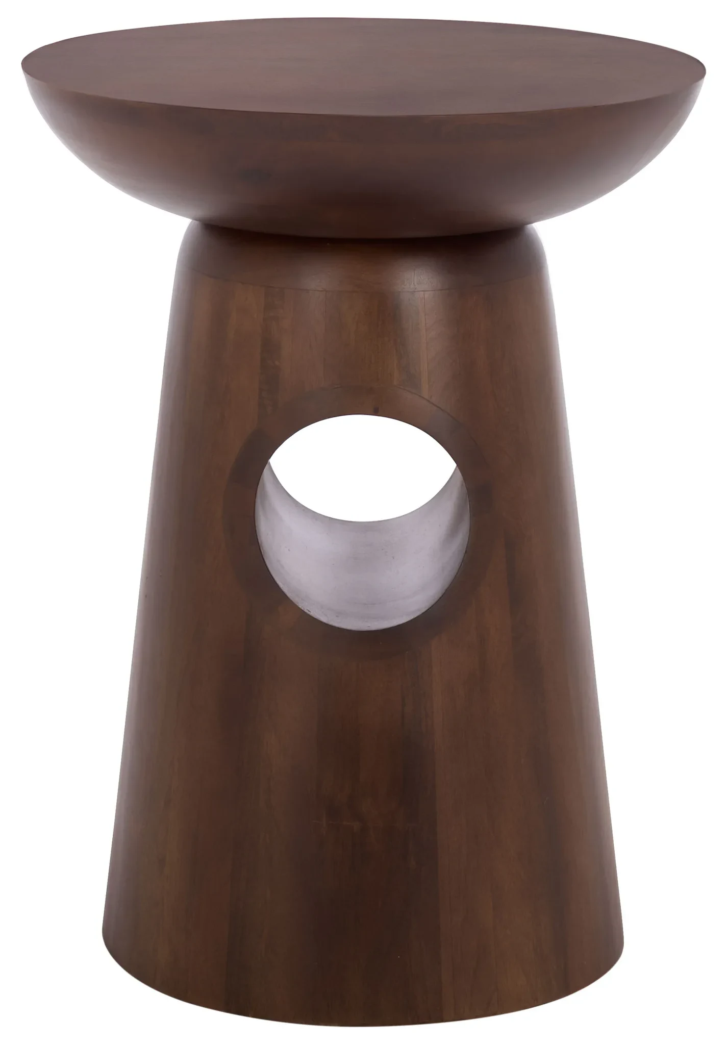 Zenon Round Accent Table in Dark Brown
