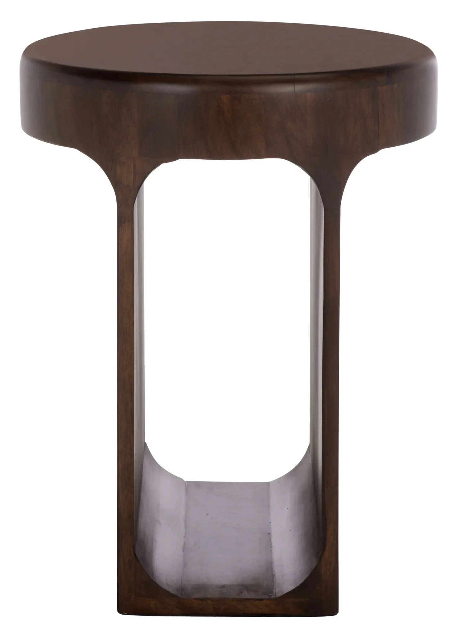 Lobone Round Accent Table in Dark Brown