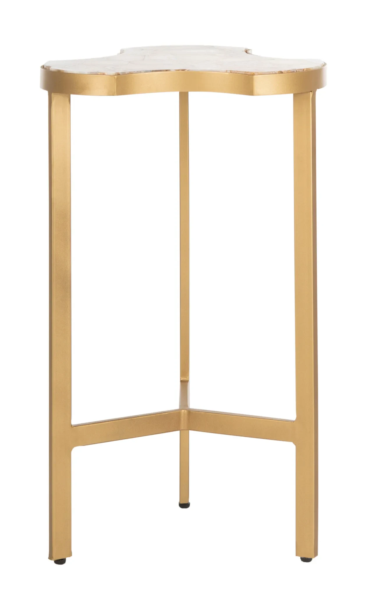 Suki Tripod Accent Table in White Agate / Gold