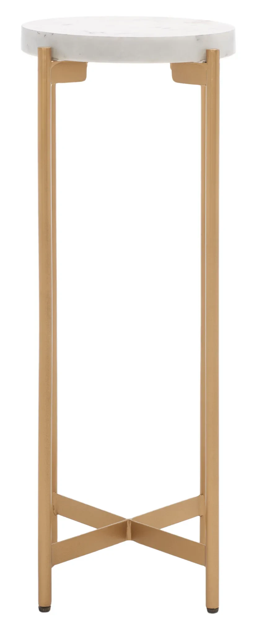 Branwen Drink Table in White Marble / Gold