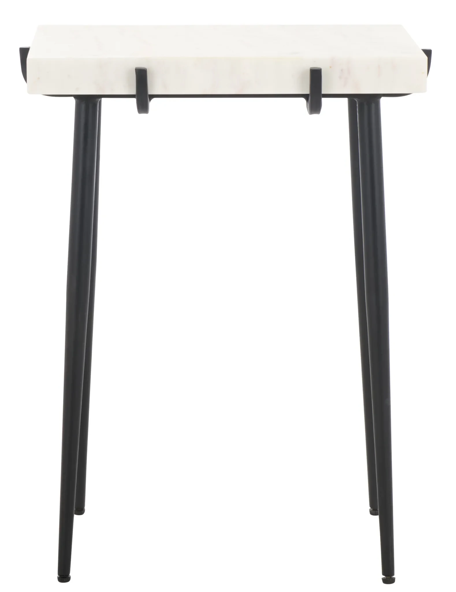 Bremen Marble Side Table in White / Black