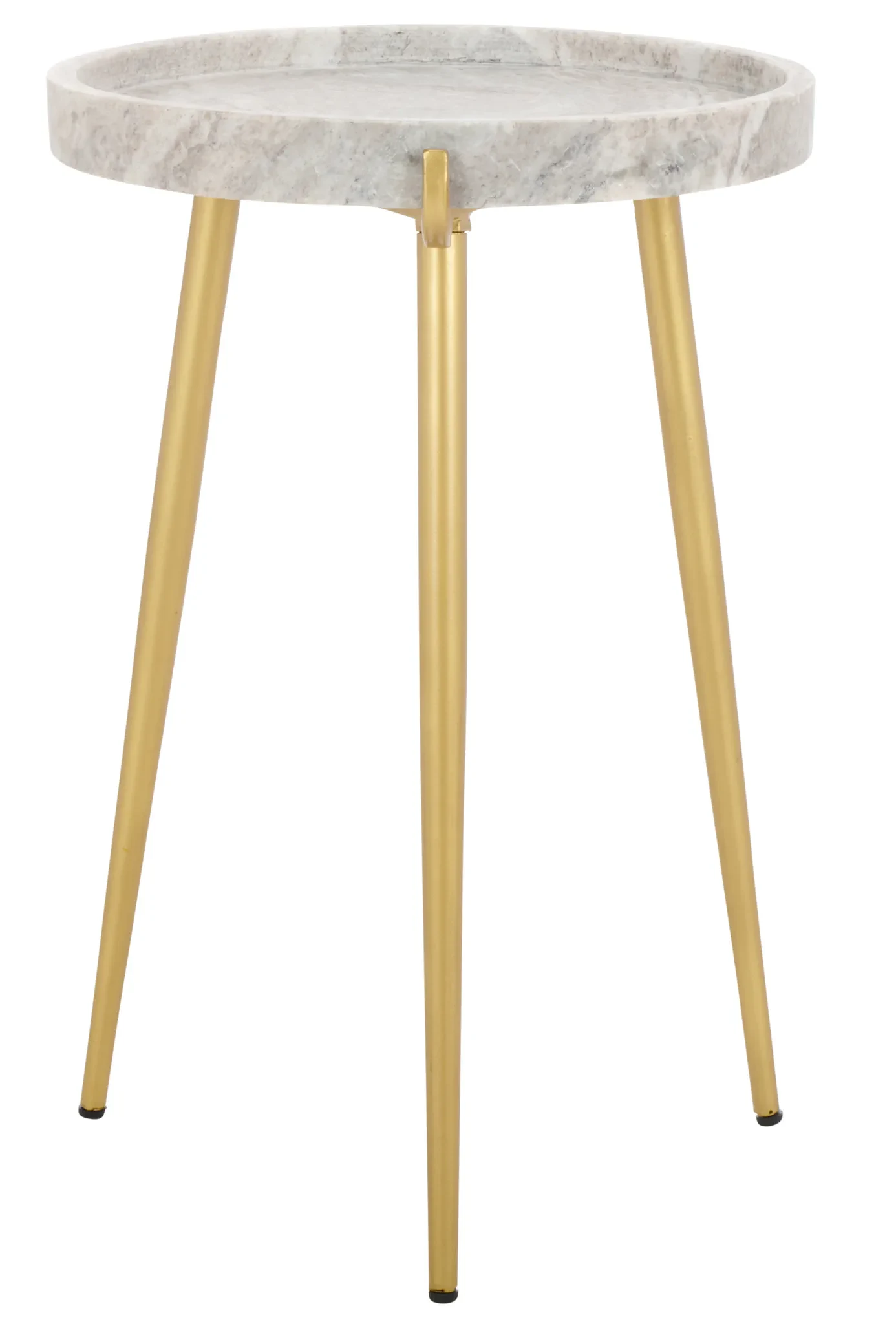 Bonn Marble Side Table in Brown Gray / Gold