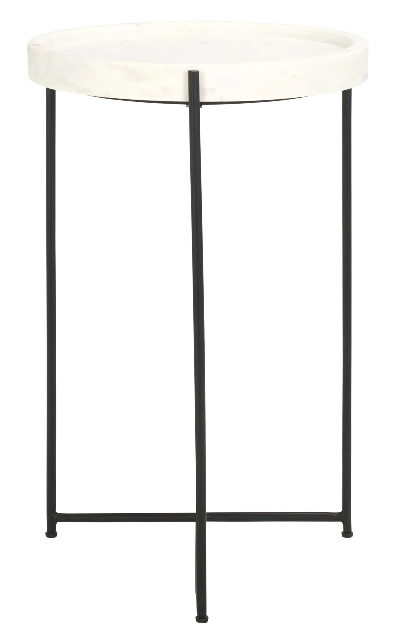 Bavaria Marble Side Table in White / Black