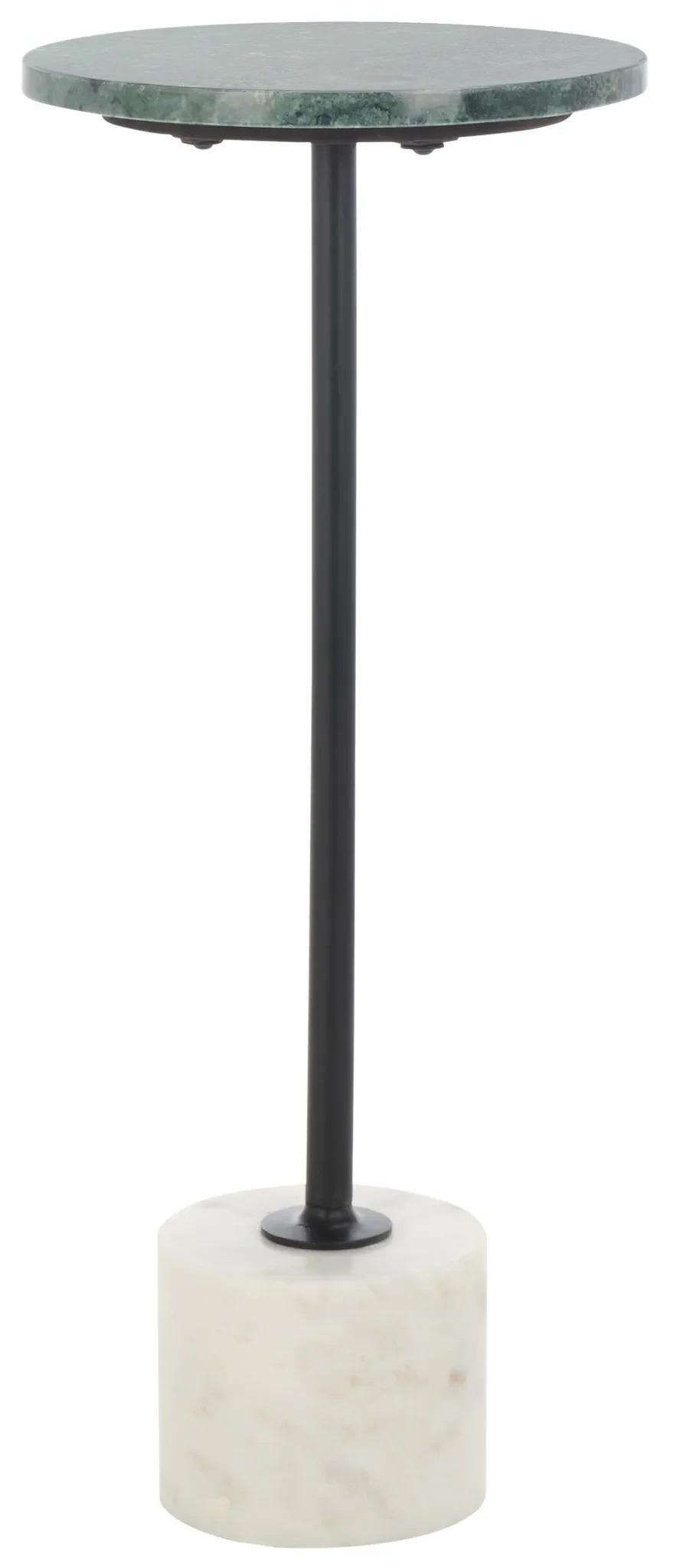 Karik Round Side Table in Dark Green / Black
