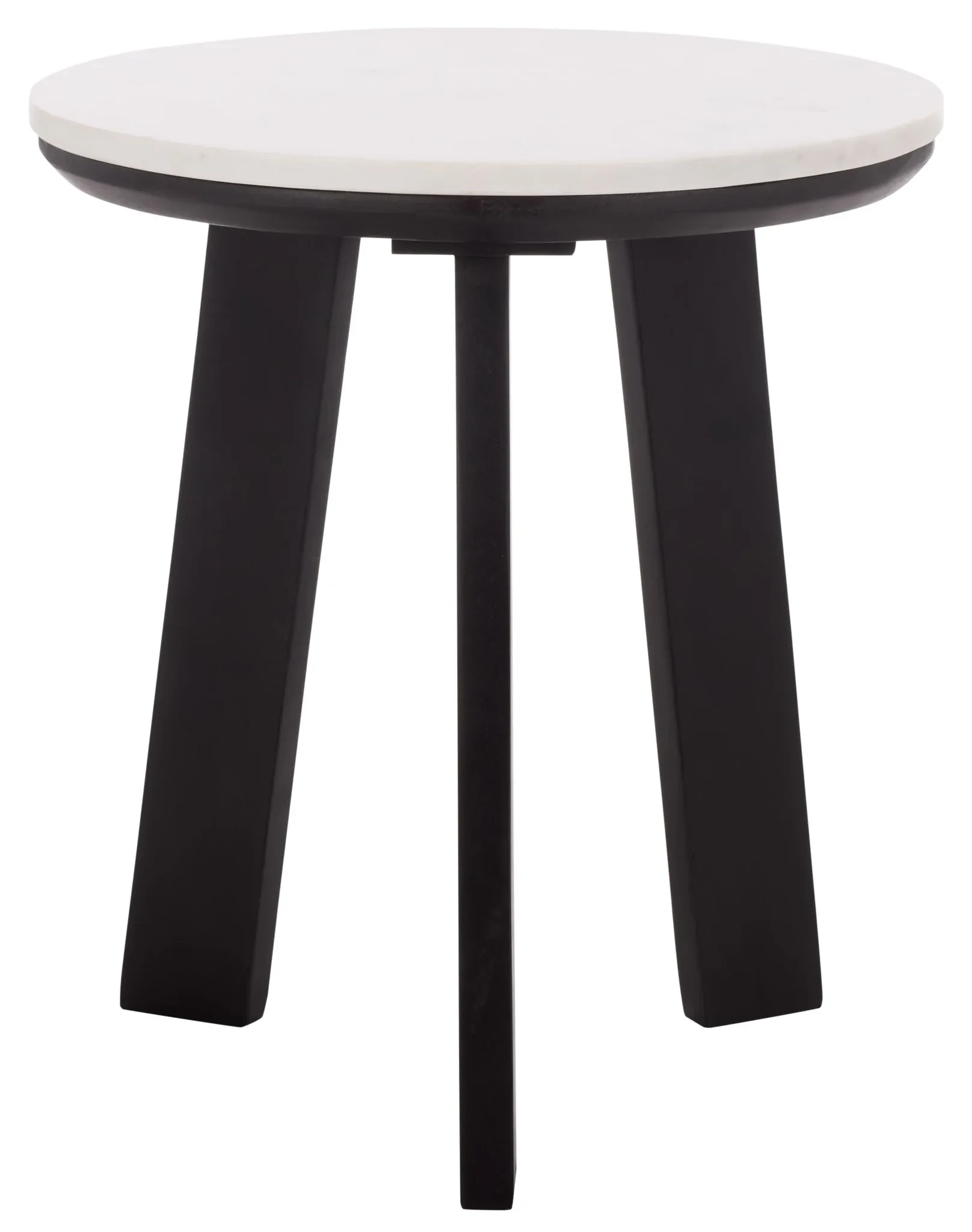 Sanji Round Accent Table in White / Black