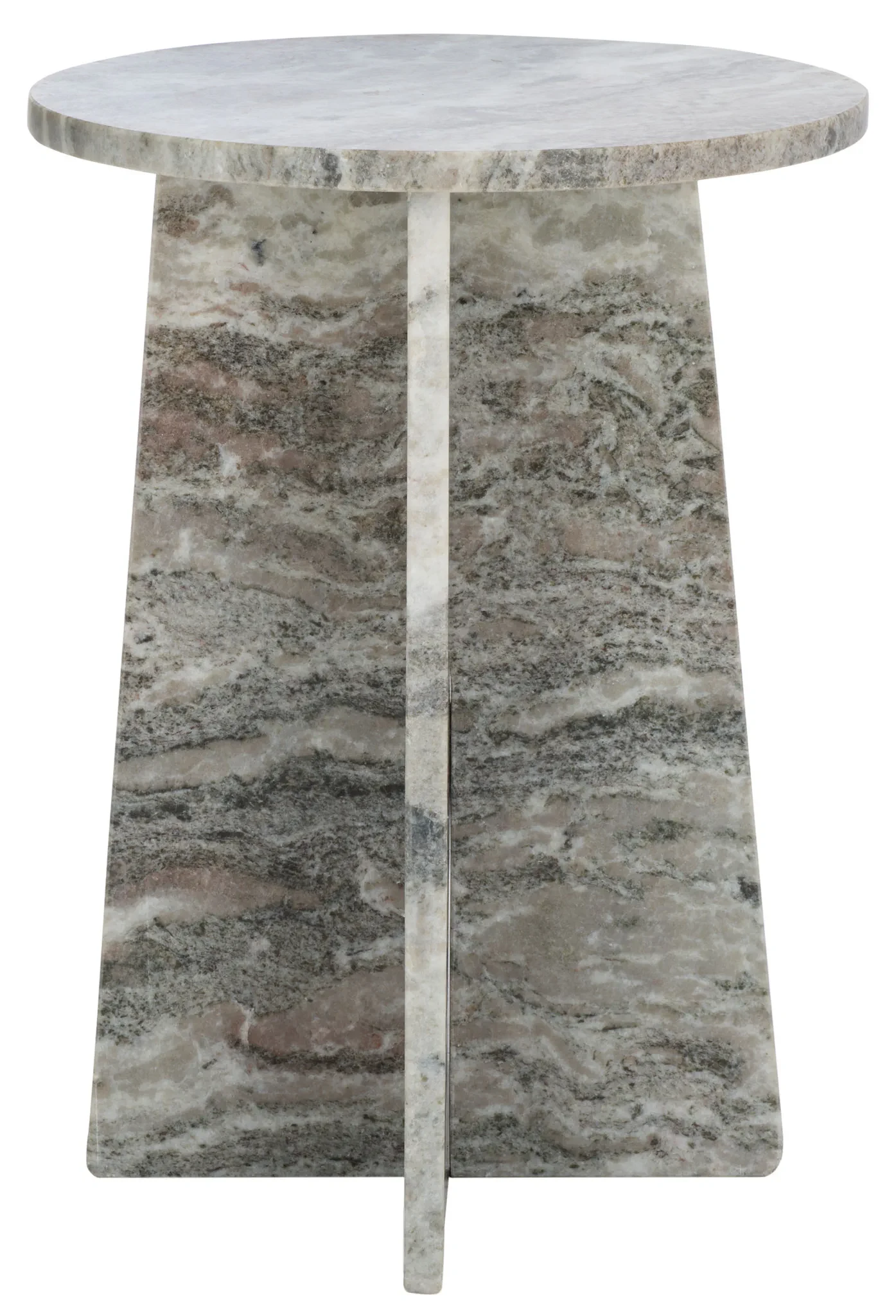 Mariabelle Marble Side Table in Gray / Green