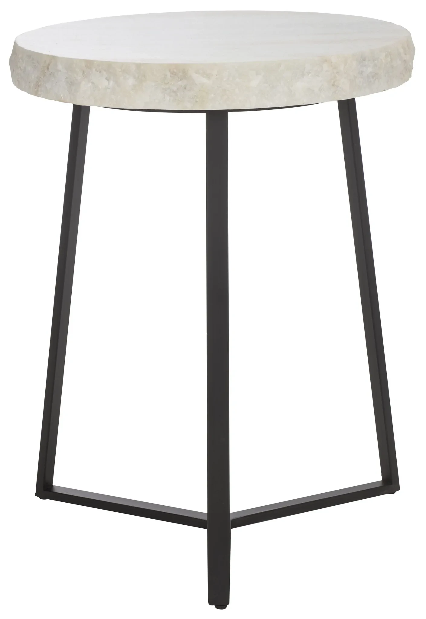 Elenore Marble Side Table in Cream / Black