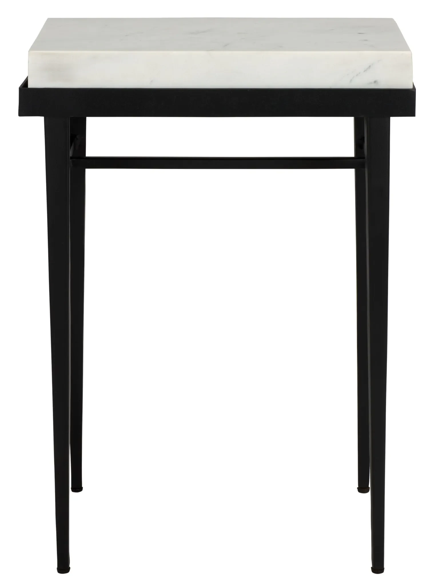 Eldin Marble Side Table in Cream / Black