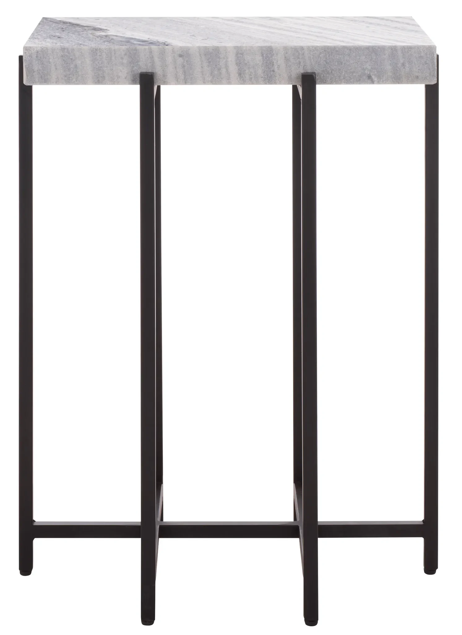 Aloha Marble Side Table in Gray / Black