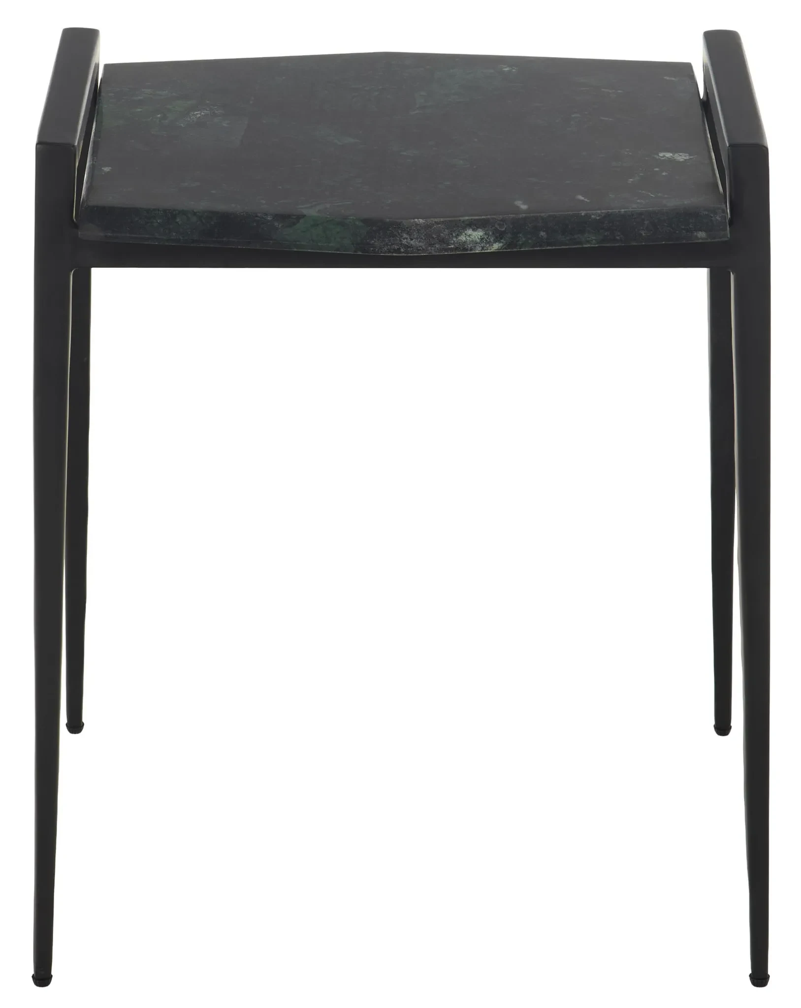 Cari Marble Top Accent Table in Black / Green