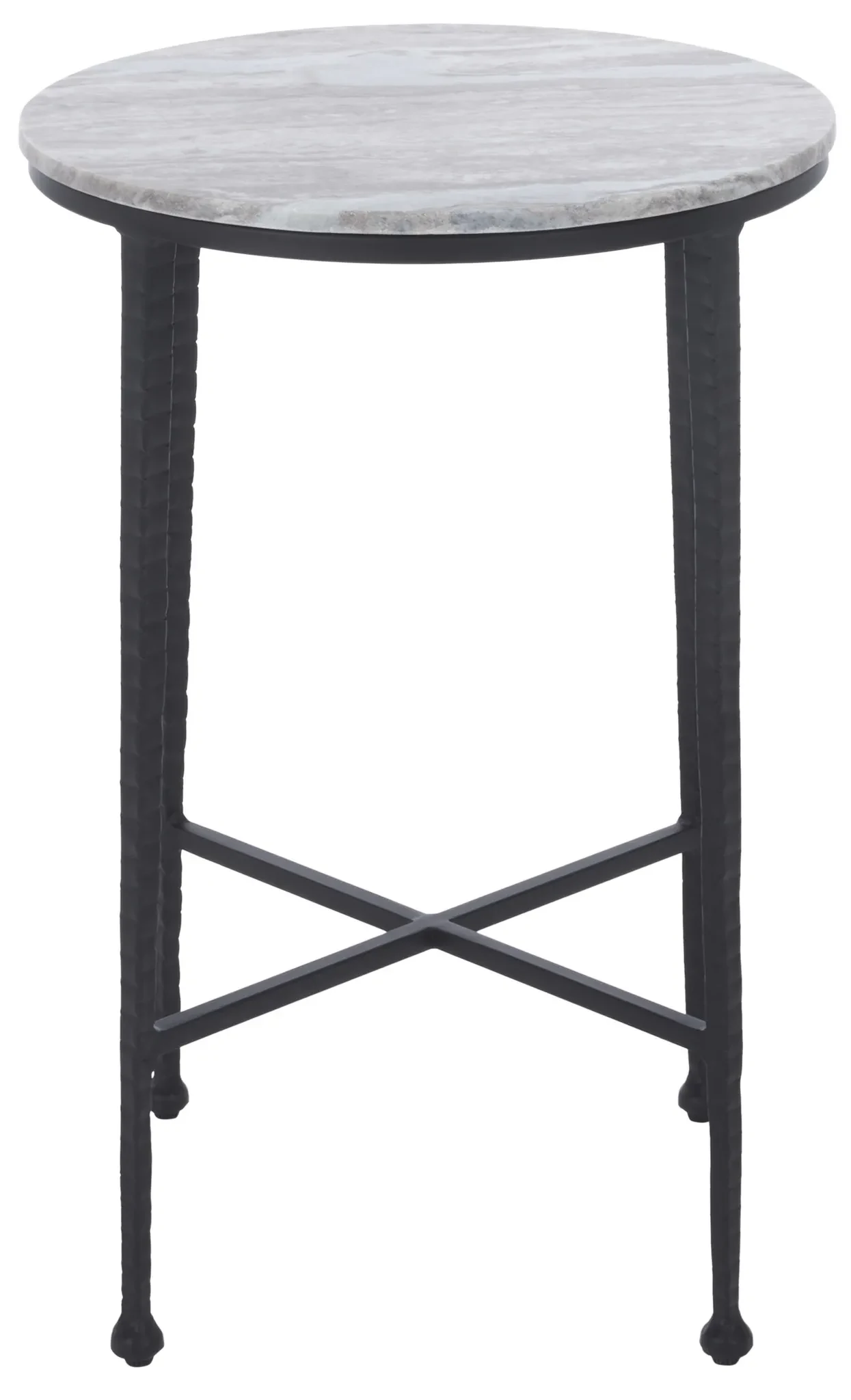 Izza Accent Table in Brown Marble / Black