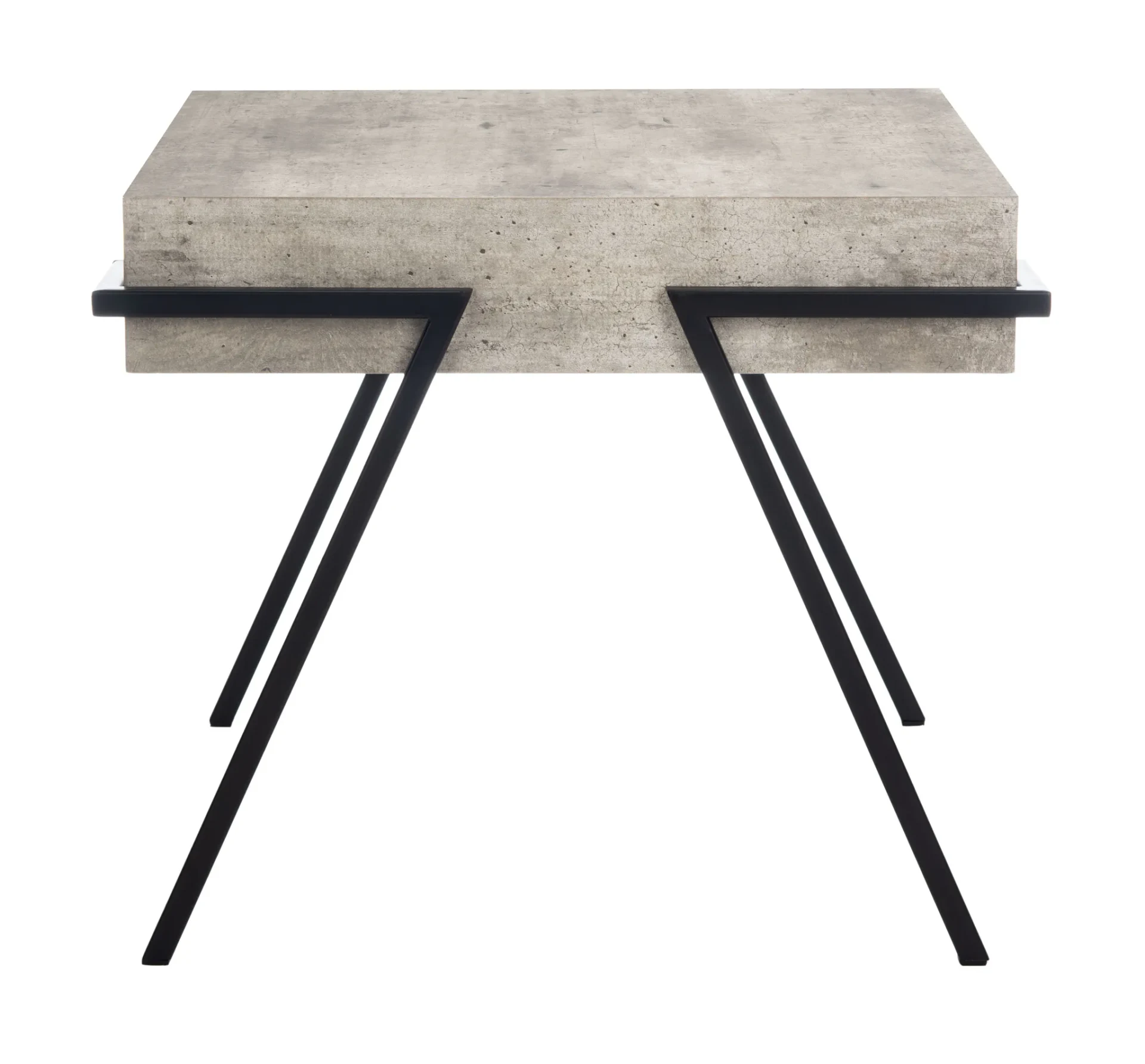 Jette Accent Table in Light Gray Faux Concrete / Black