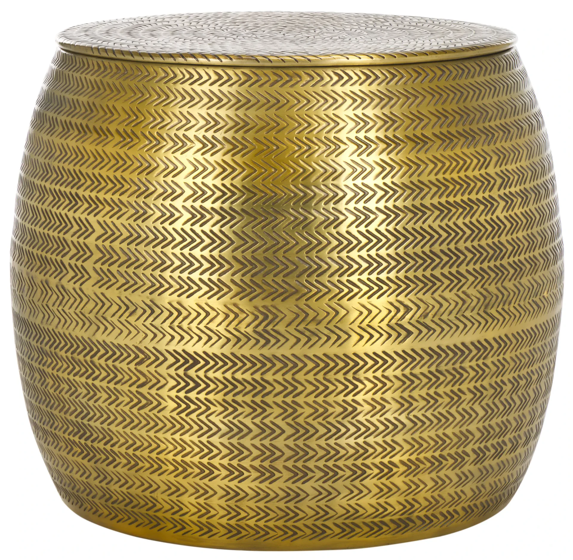 Apoline Side Table With Storage in Antique Brass