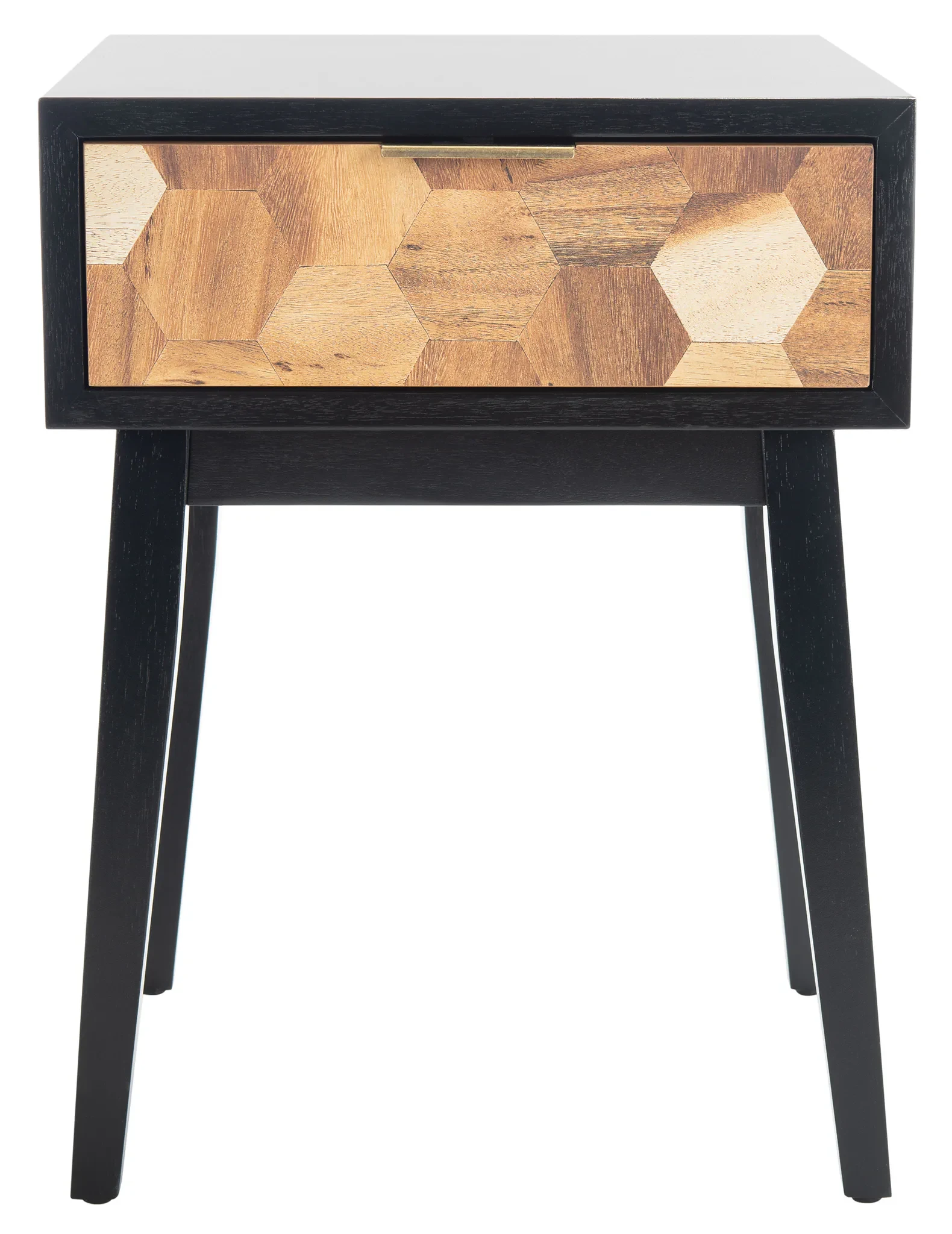 Nilo One-Drawer Accent Table in Black / Natural