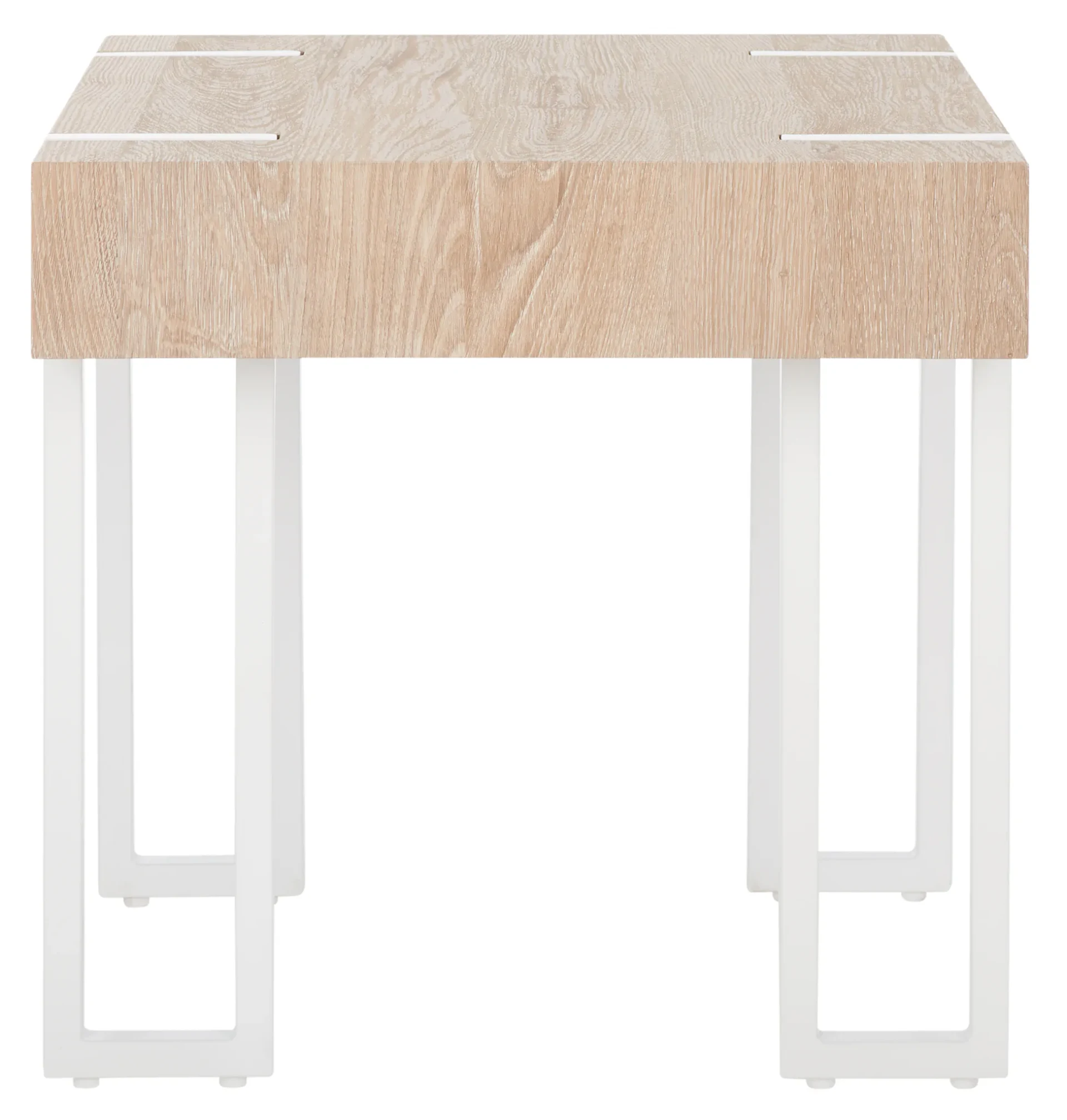 Aberton End Table in Natural / White