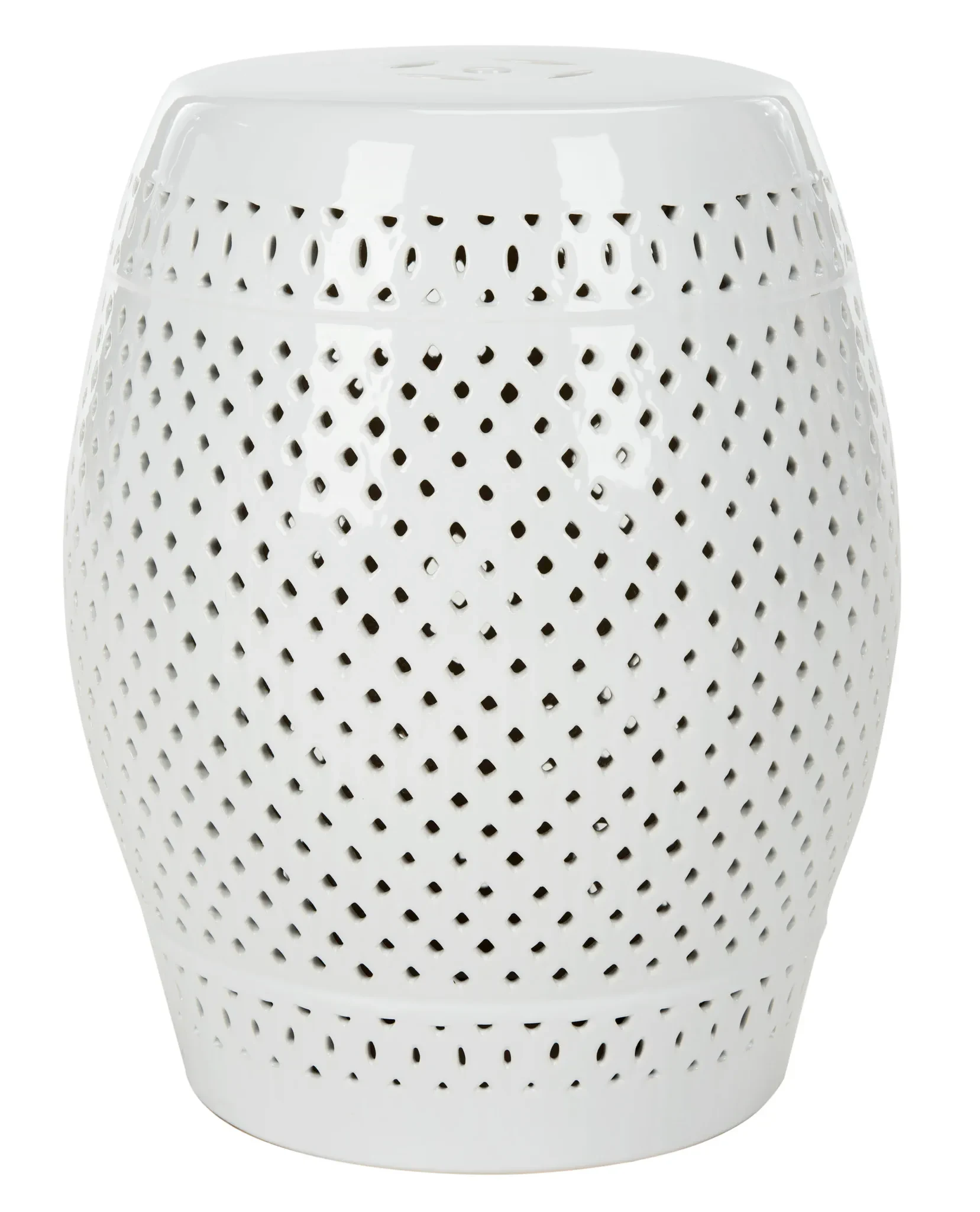 Diamond Garden Stool in White