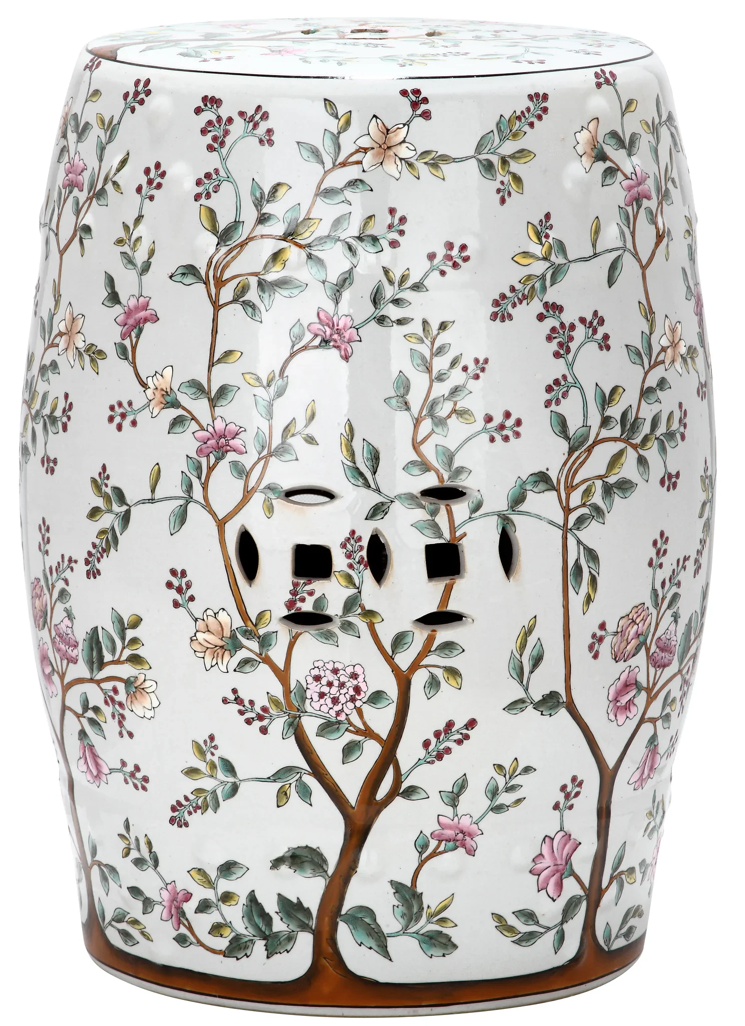 Blooming Tree Garden Stool in White