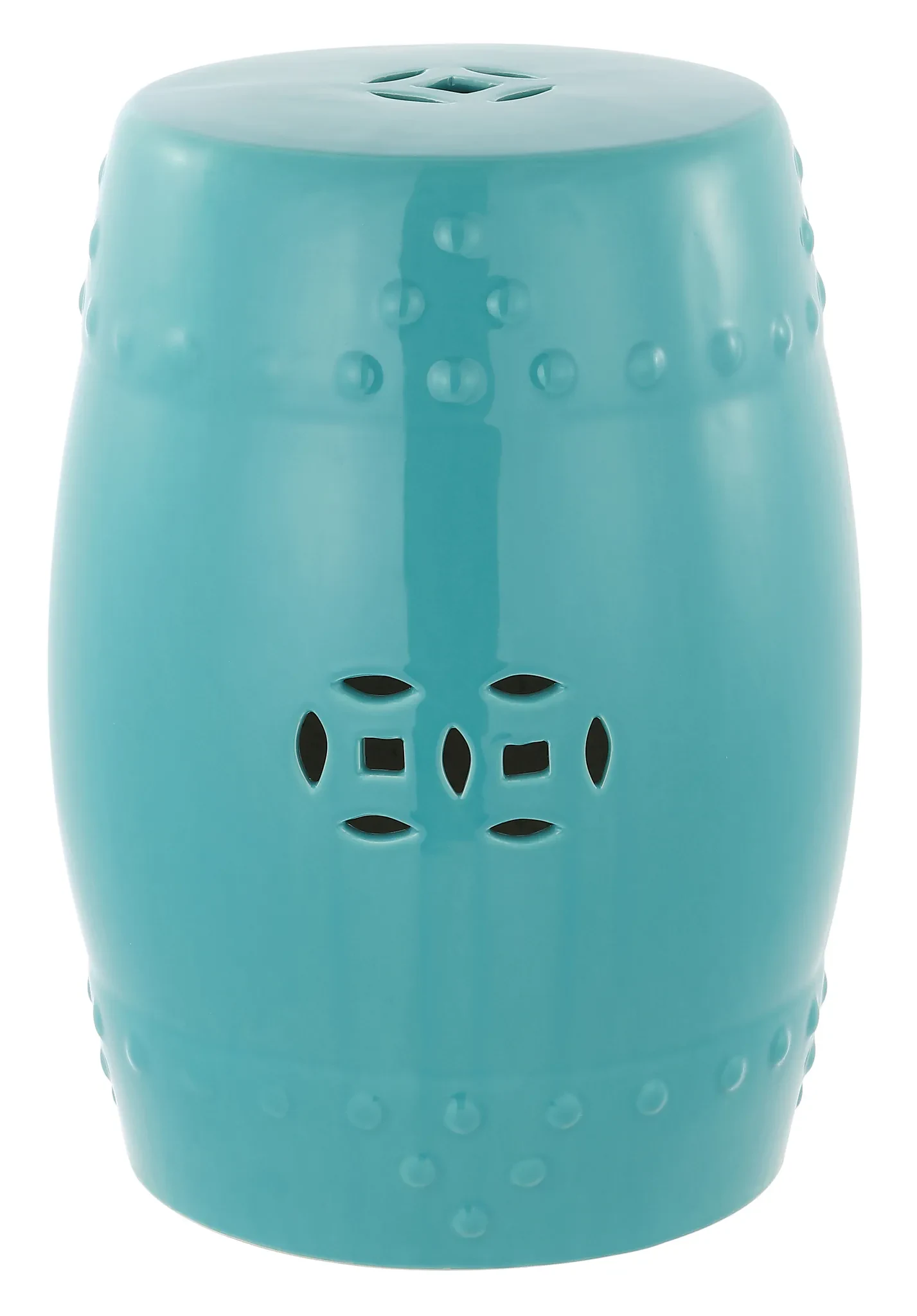Modern Ming Garden Stool in Light Aqua