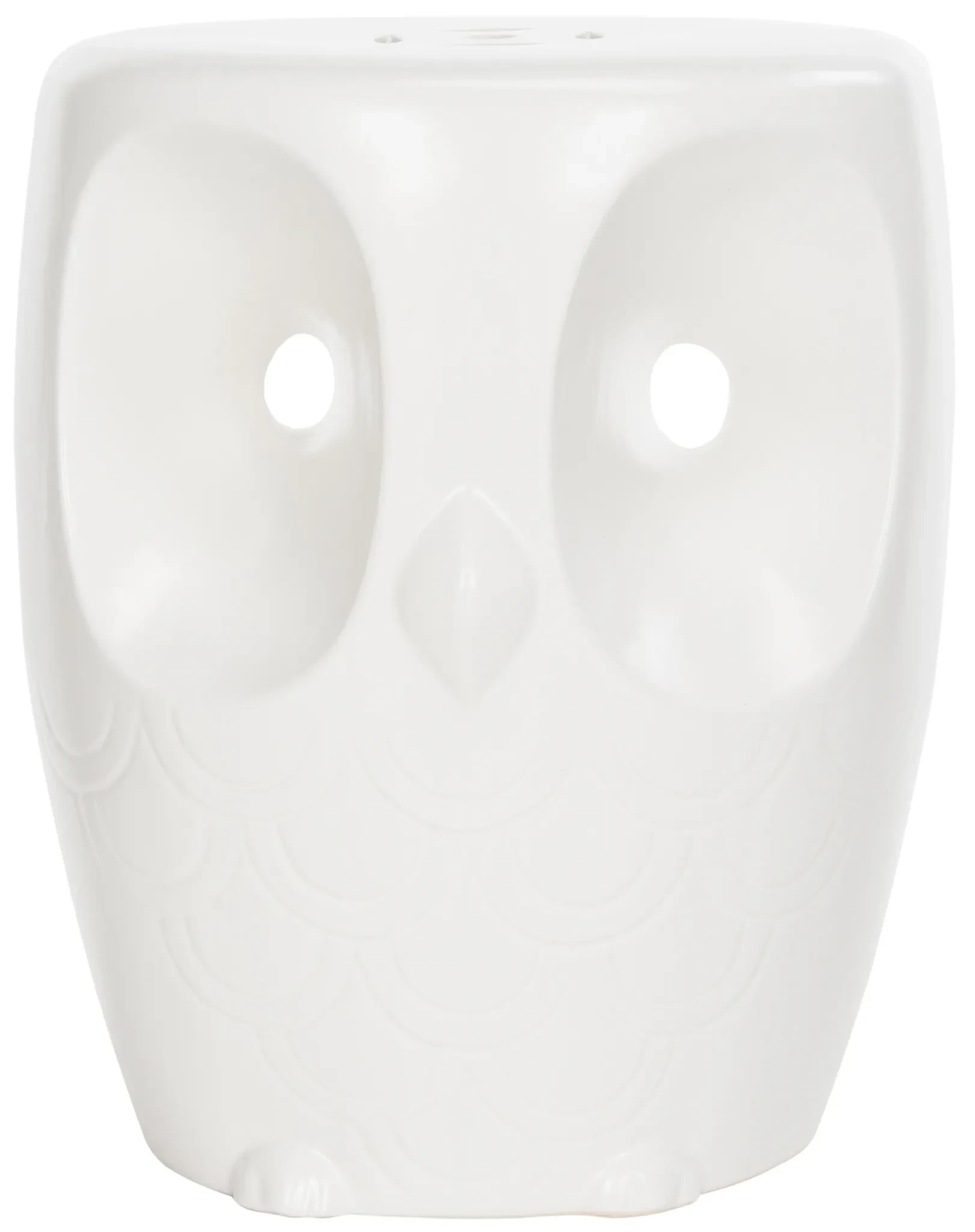 Owl Garden Stool in White