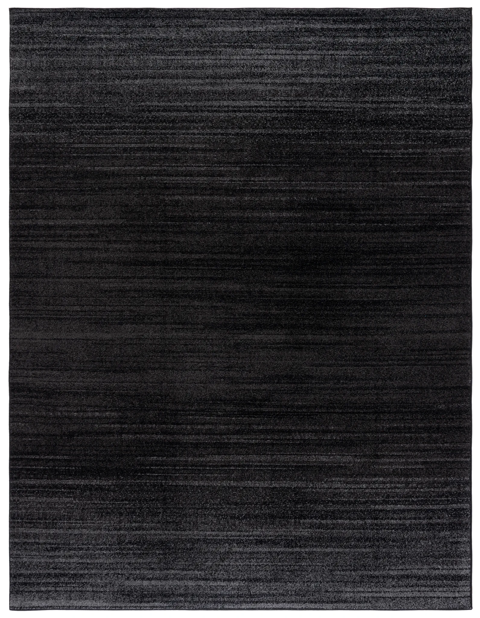 Adirondack Linear Striated Rug in Black / Ivory