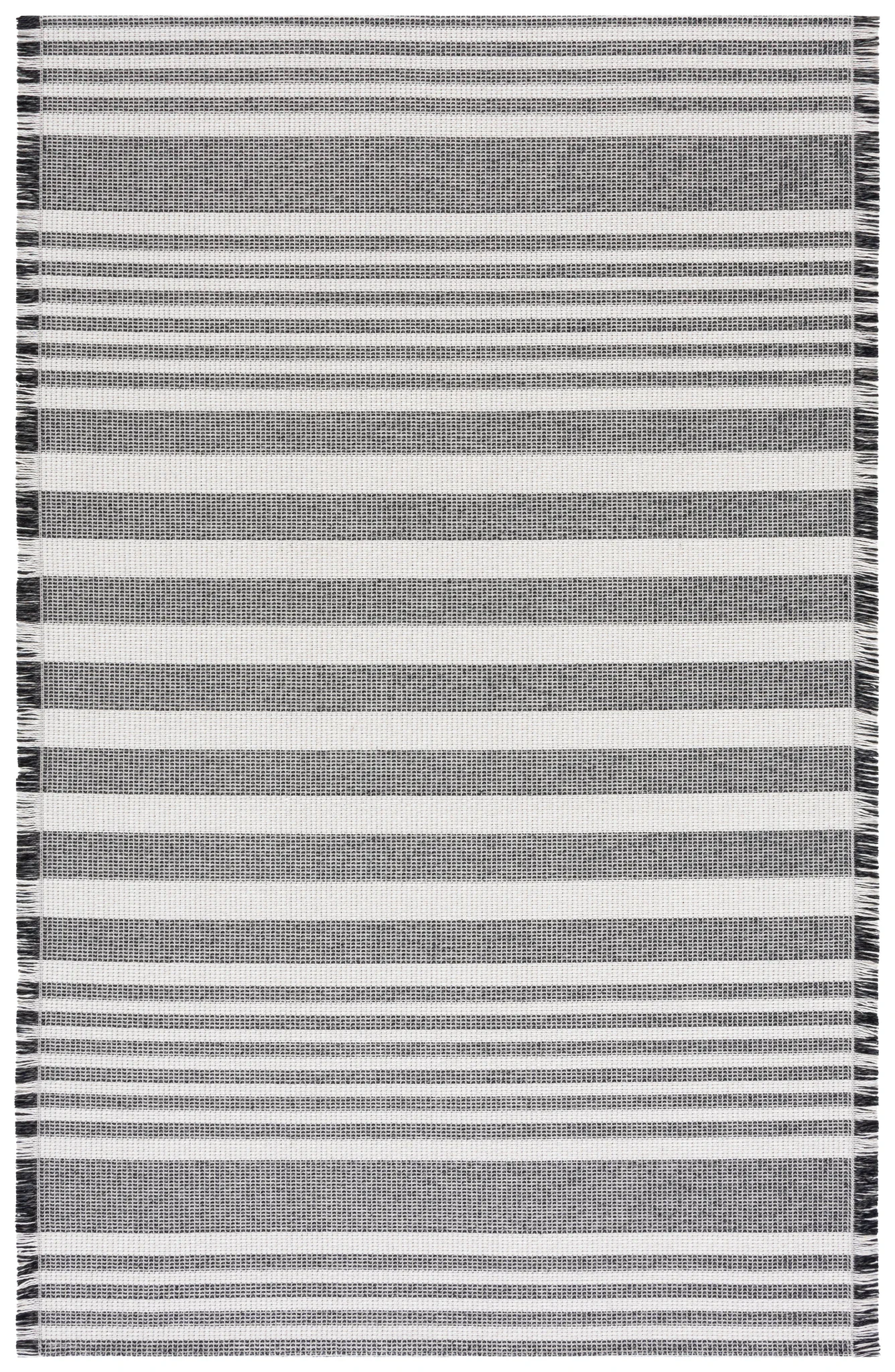 Augustine Striped Rug in Ivory / Black