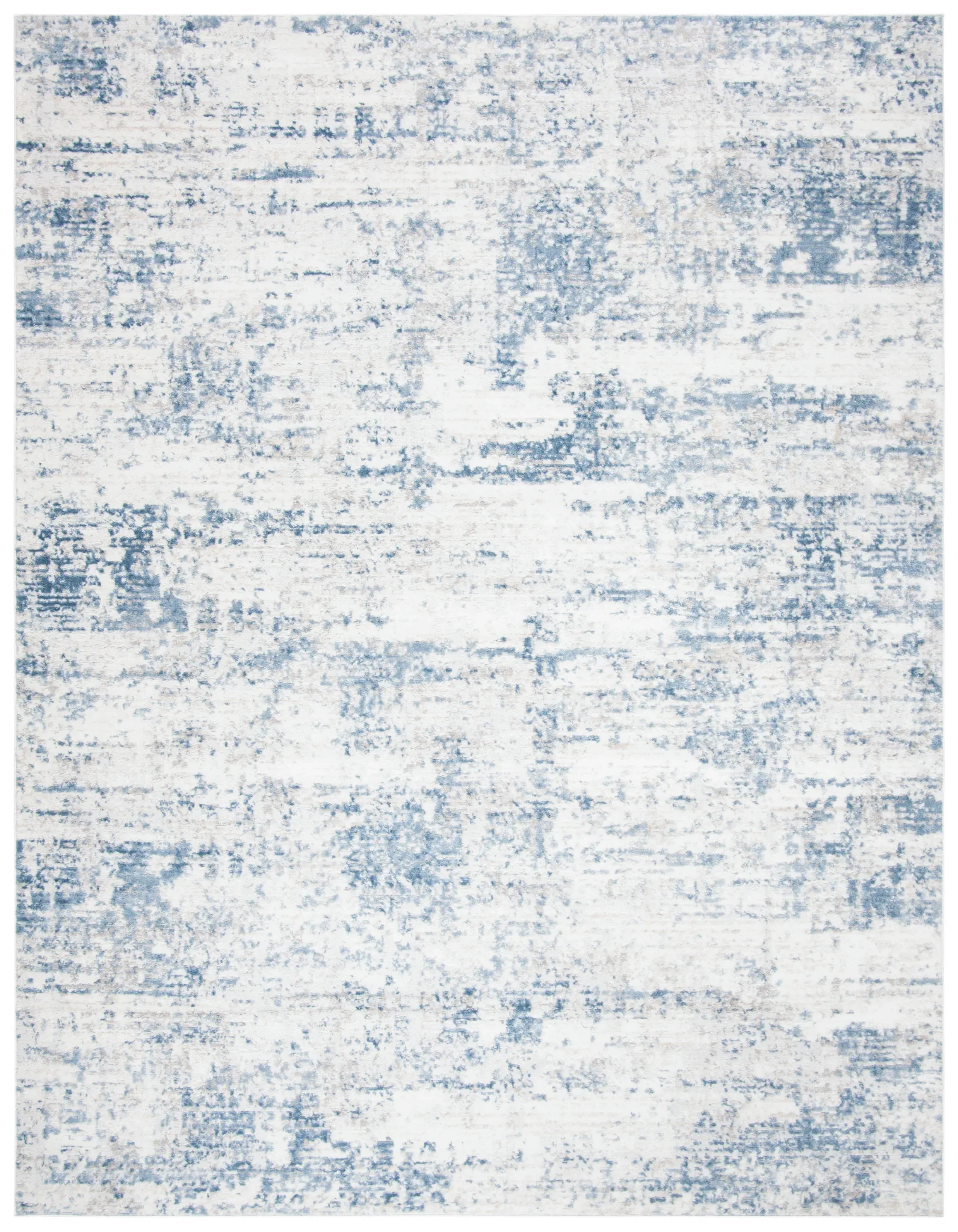 Amelia Distressed Abstract Rug in Ivory / Blue