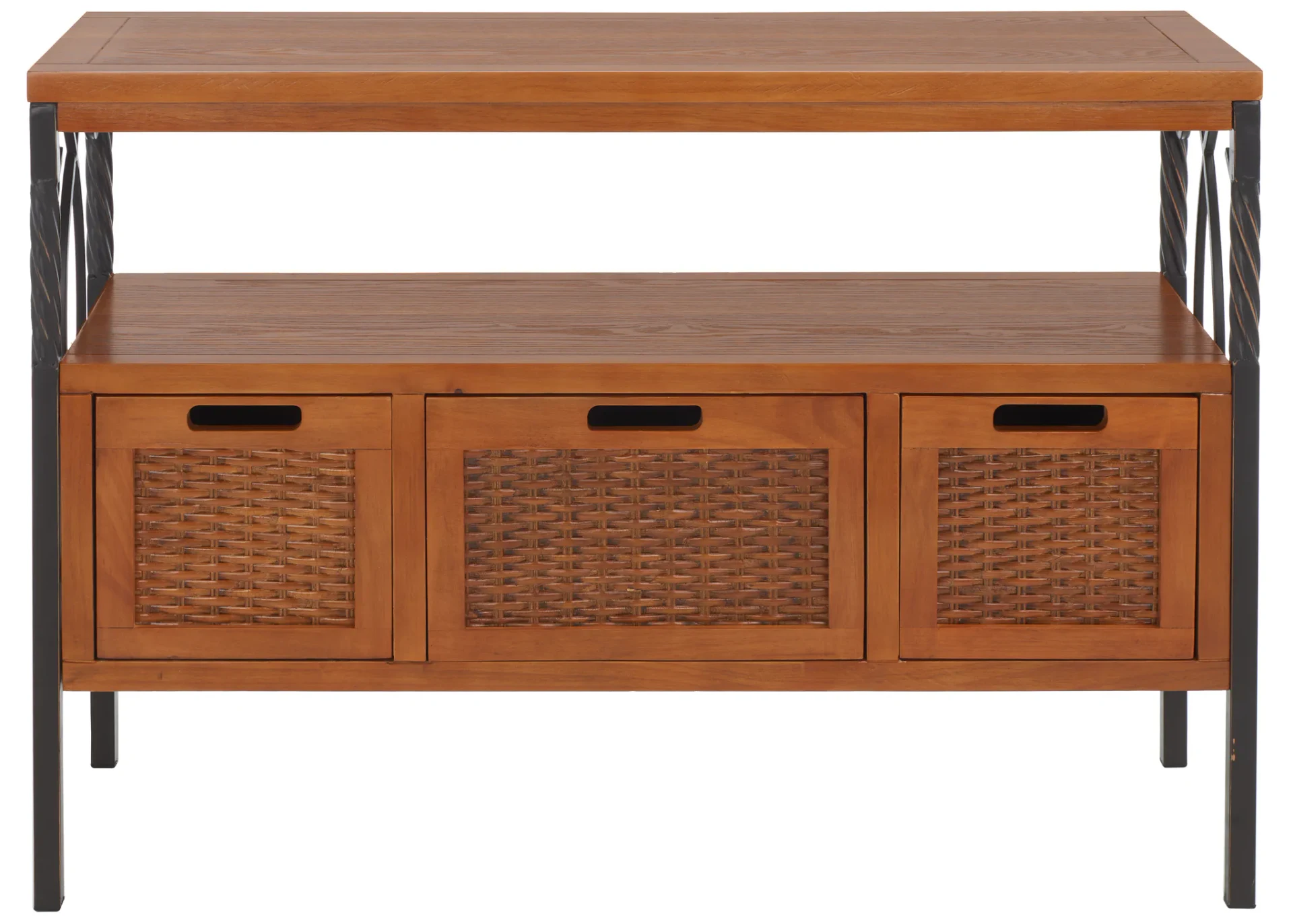 Joshua Media Console in Antique Pewter / Dark Walnut