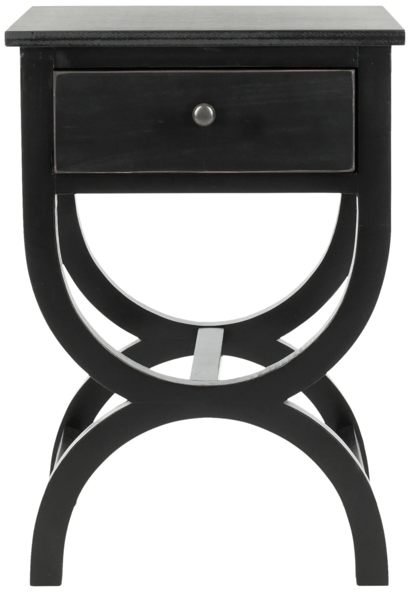 Maxine Accent Table With Storage Drawer in Black