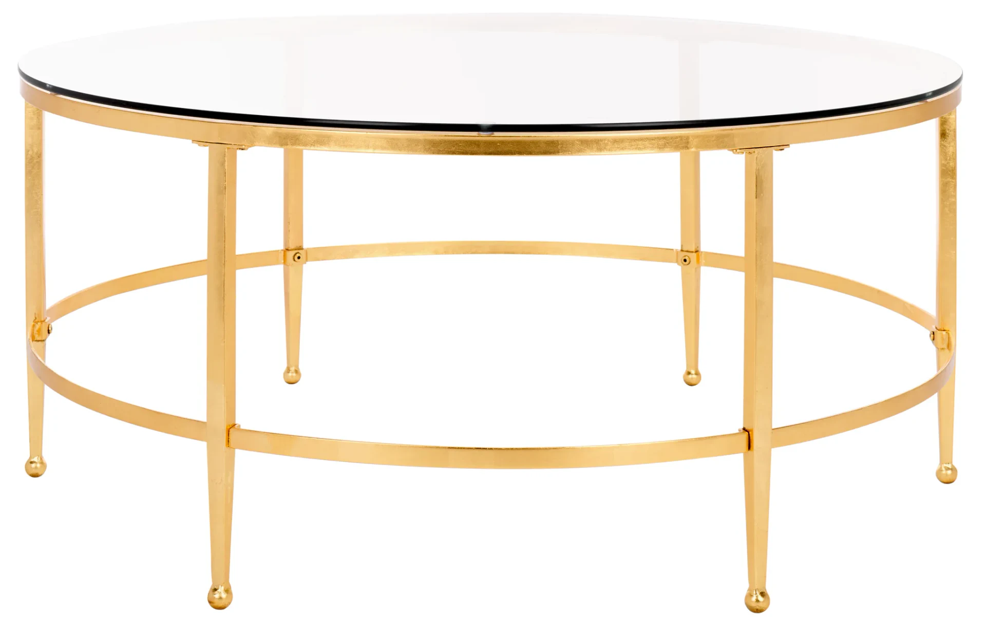 Edmund Cocktail Table in Gold / Glass