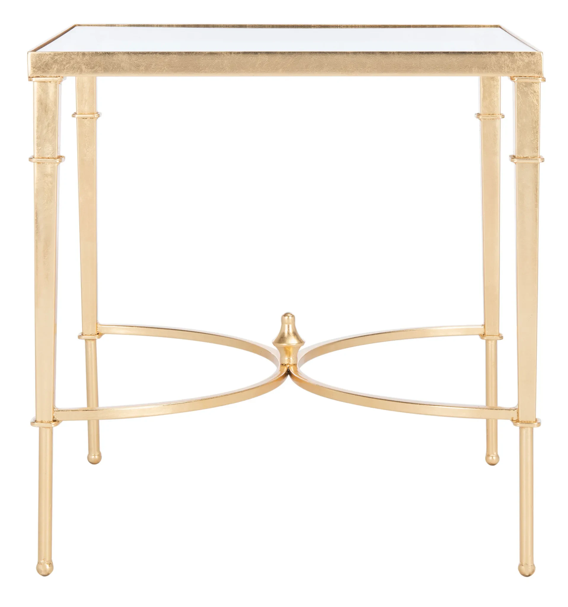 Mendez Gold Leaf Accent Table in Gold