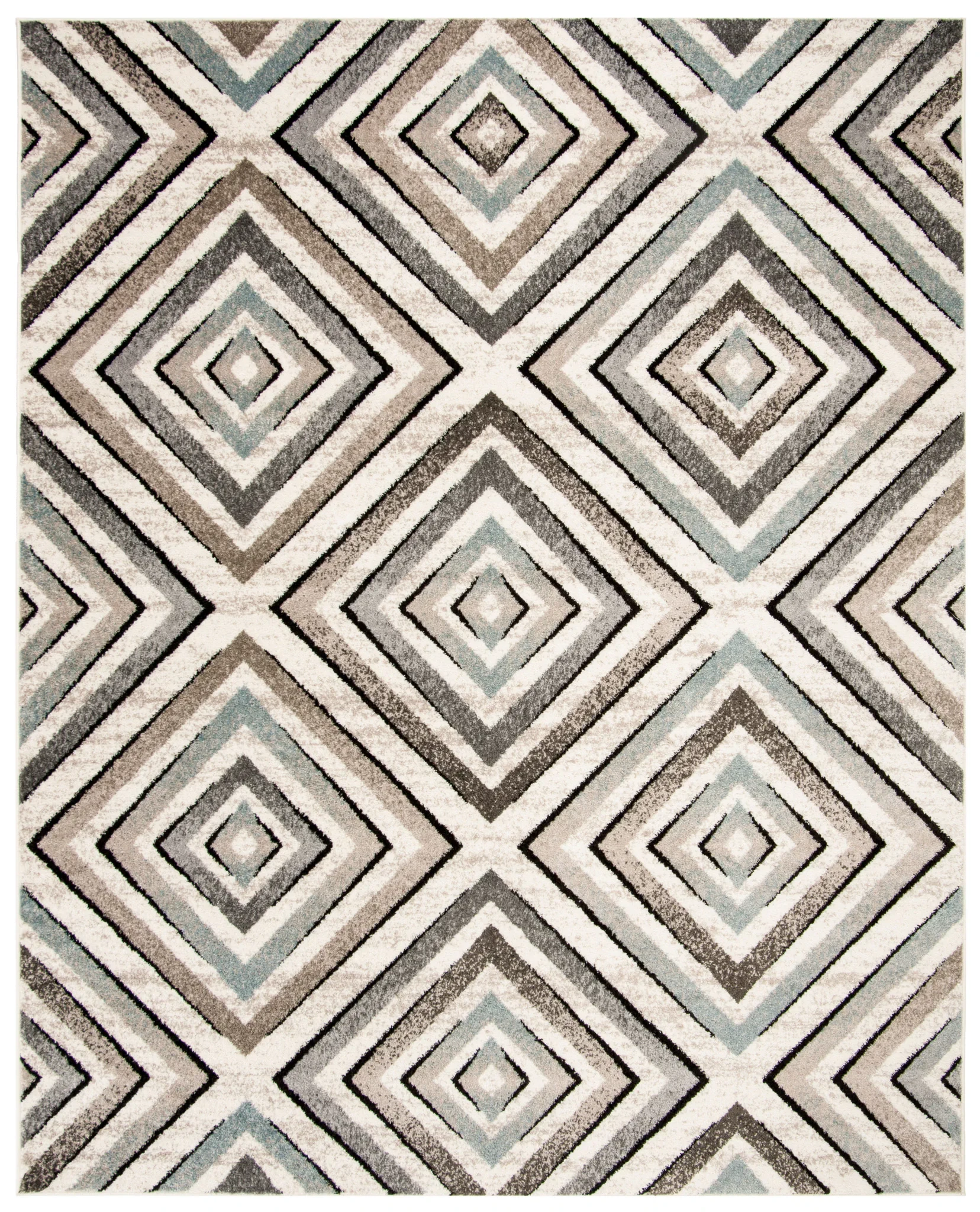 Amsterdam Nested Diamond Rug in Cream / Beige