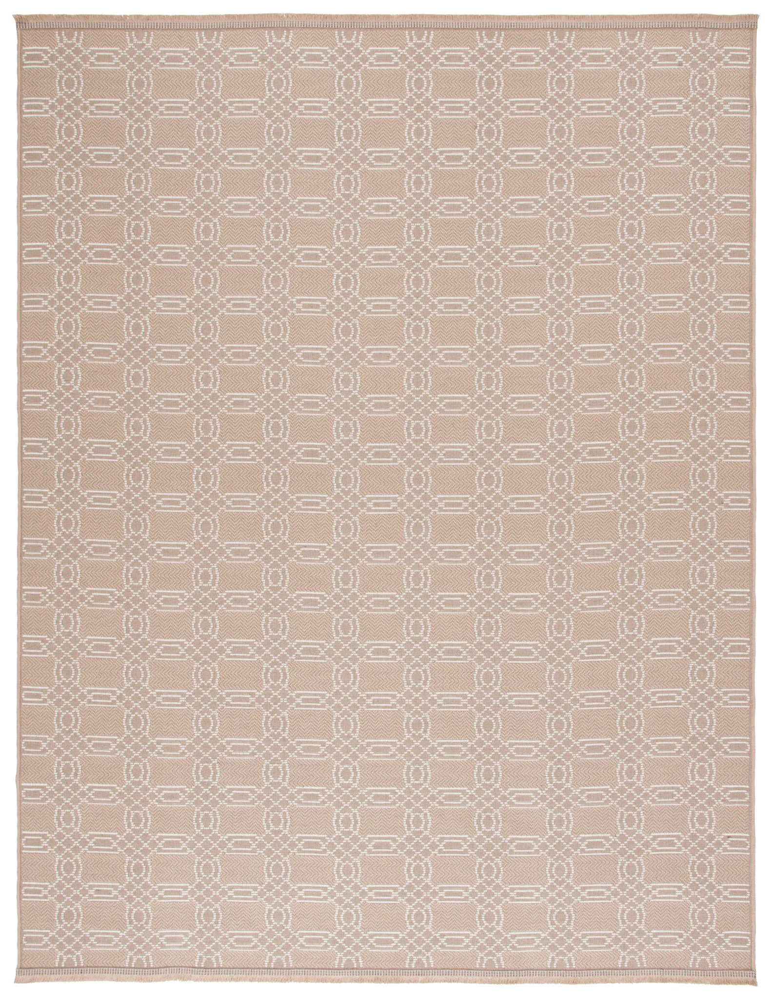 Aspect Interlocking Lattice Jute Rug in Natural / Ivory
