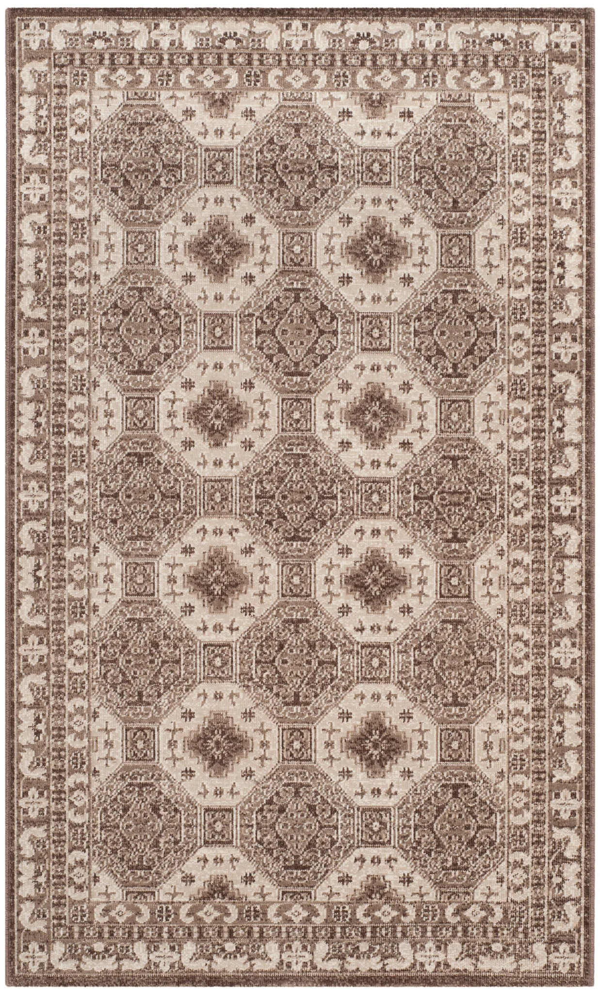 Artisan Tile Rug in Brown / Ivory