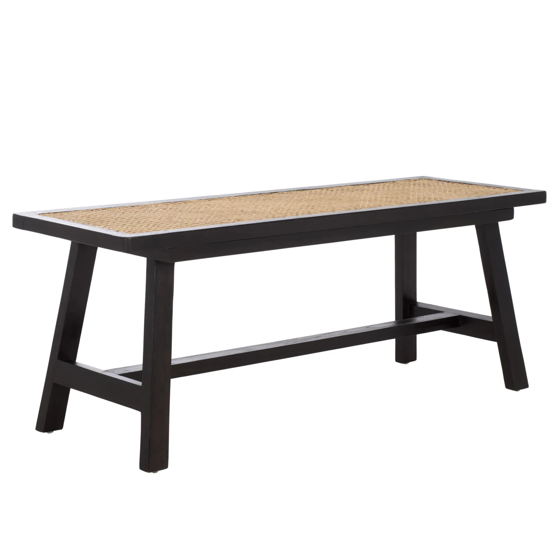 Henrik Cane Bench in Black / Natural