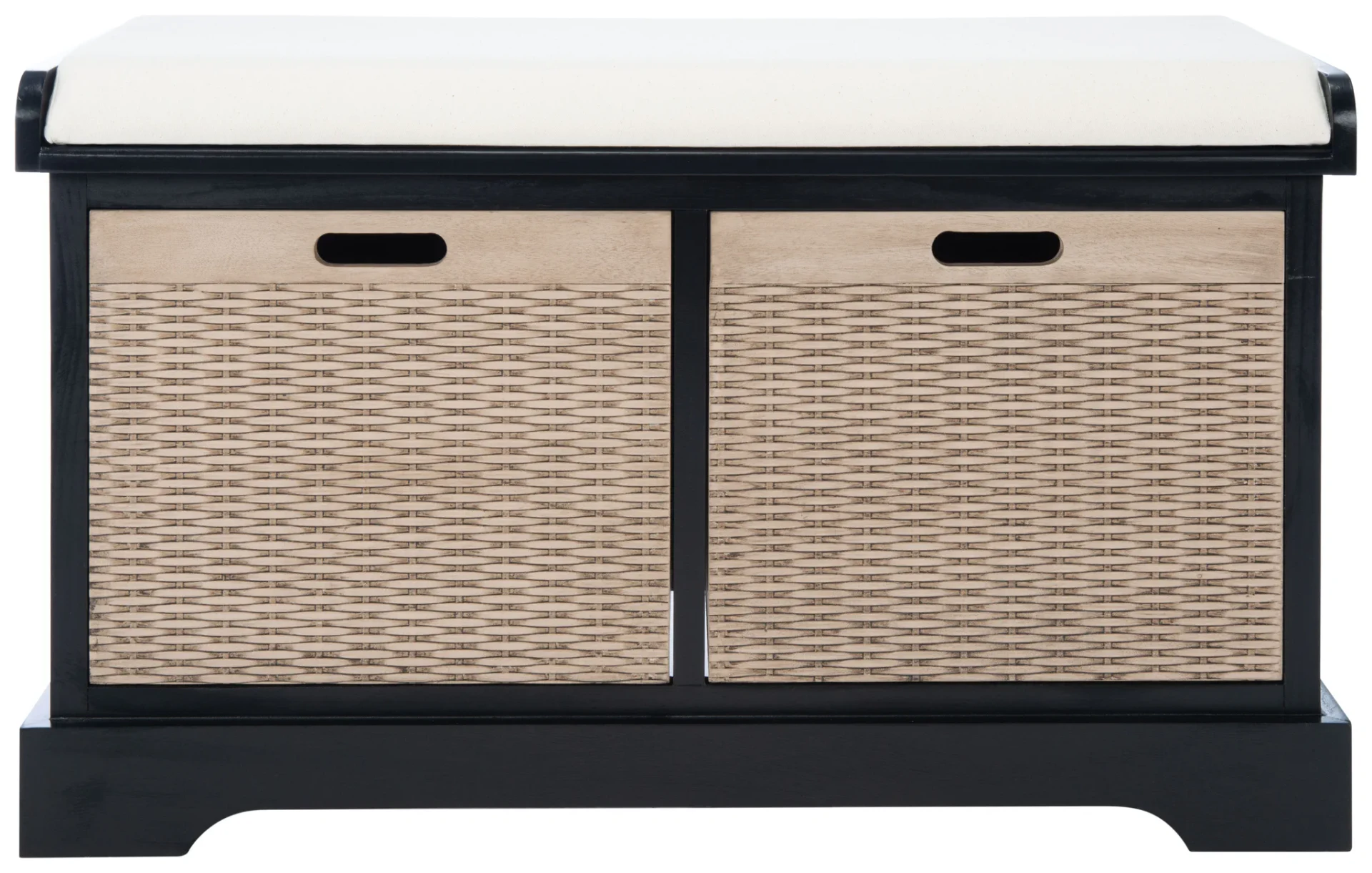 Landers Two-Drawer Cushion Bench in Brown