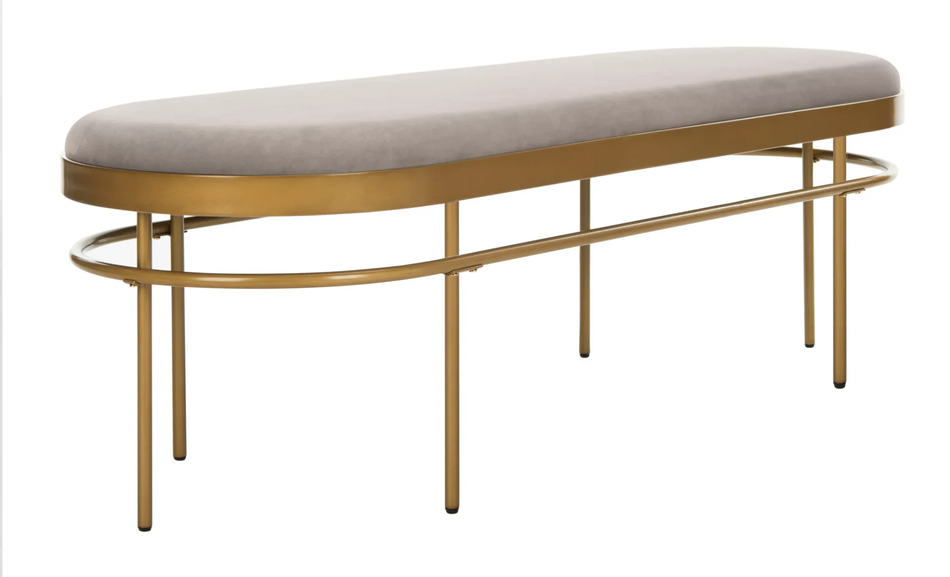 Sylva Oval Bench in Dusty Rose / Gold