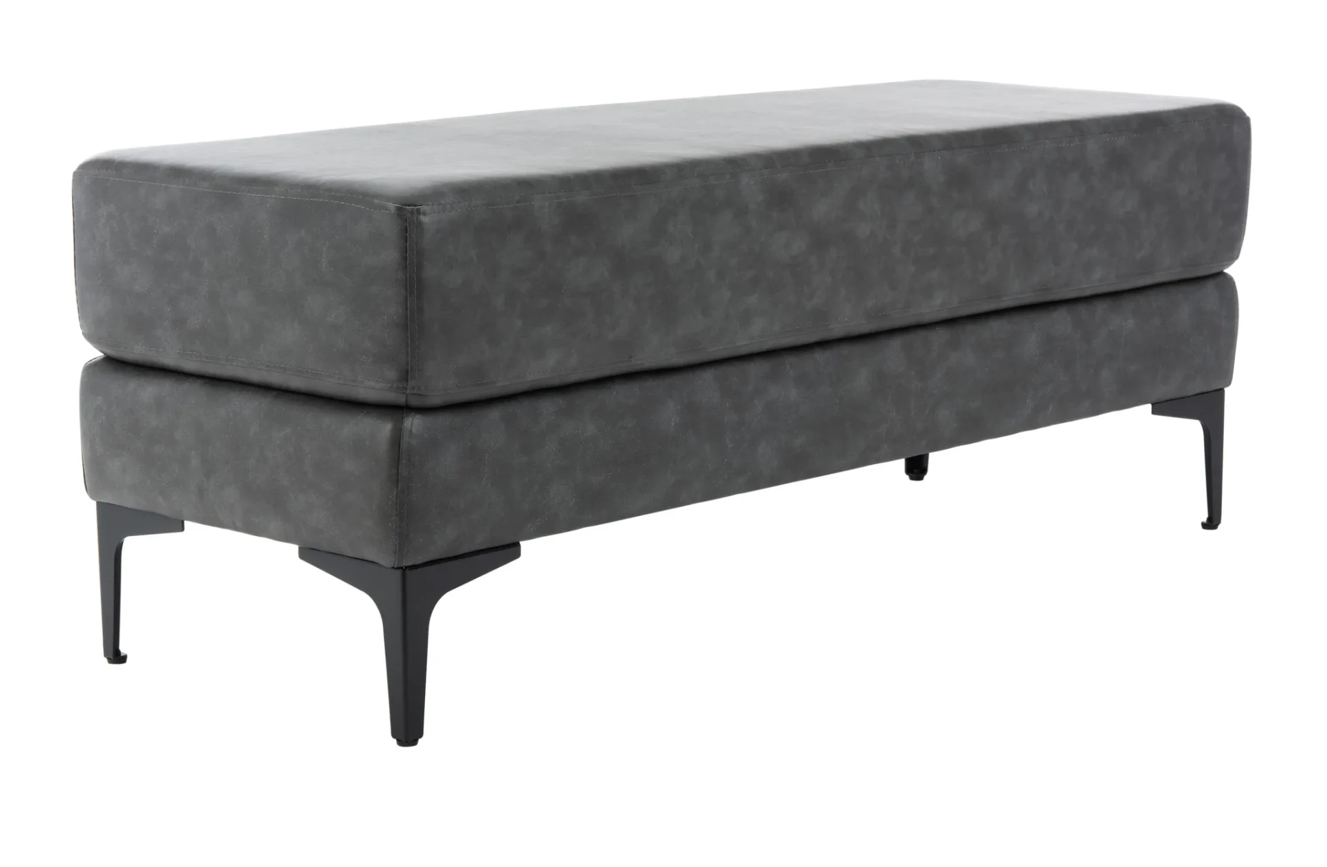 Elise Rectangular Bench in Gray / Black