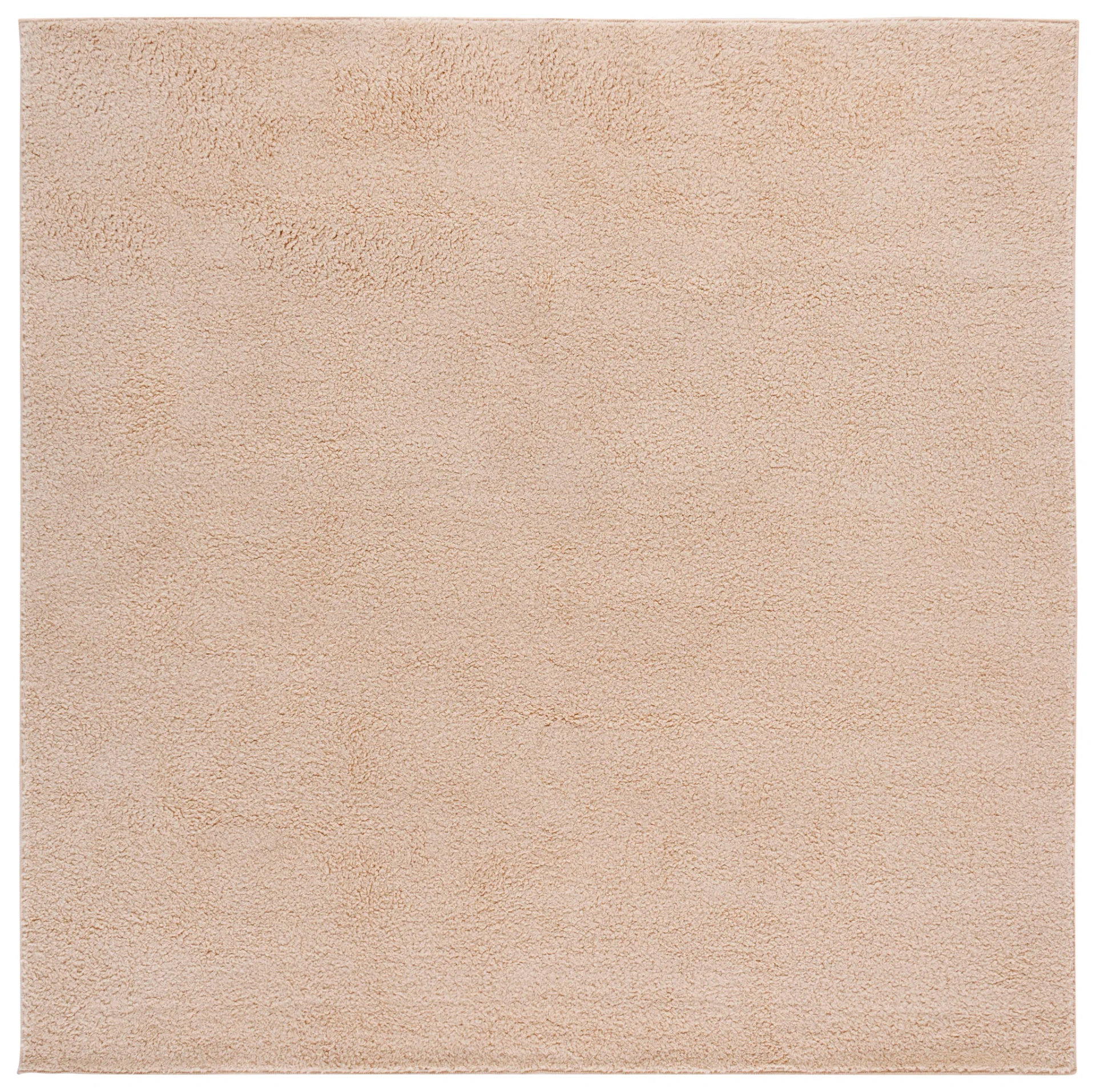 Boucle Solid Washable Rug in Beige