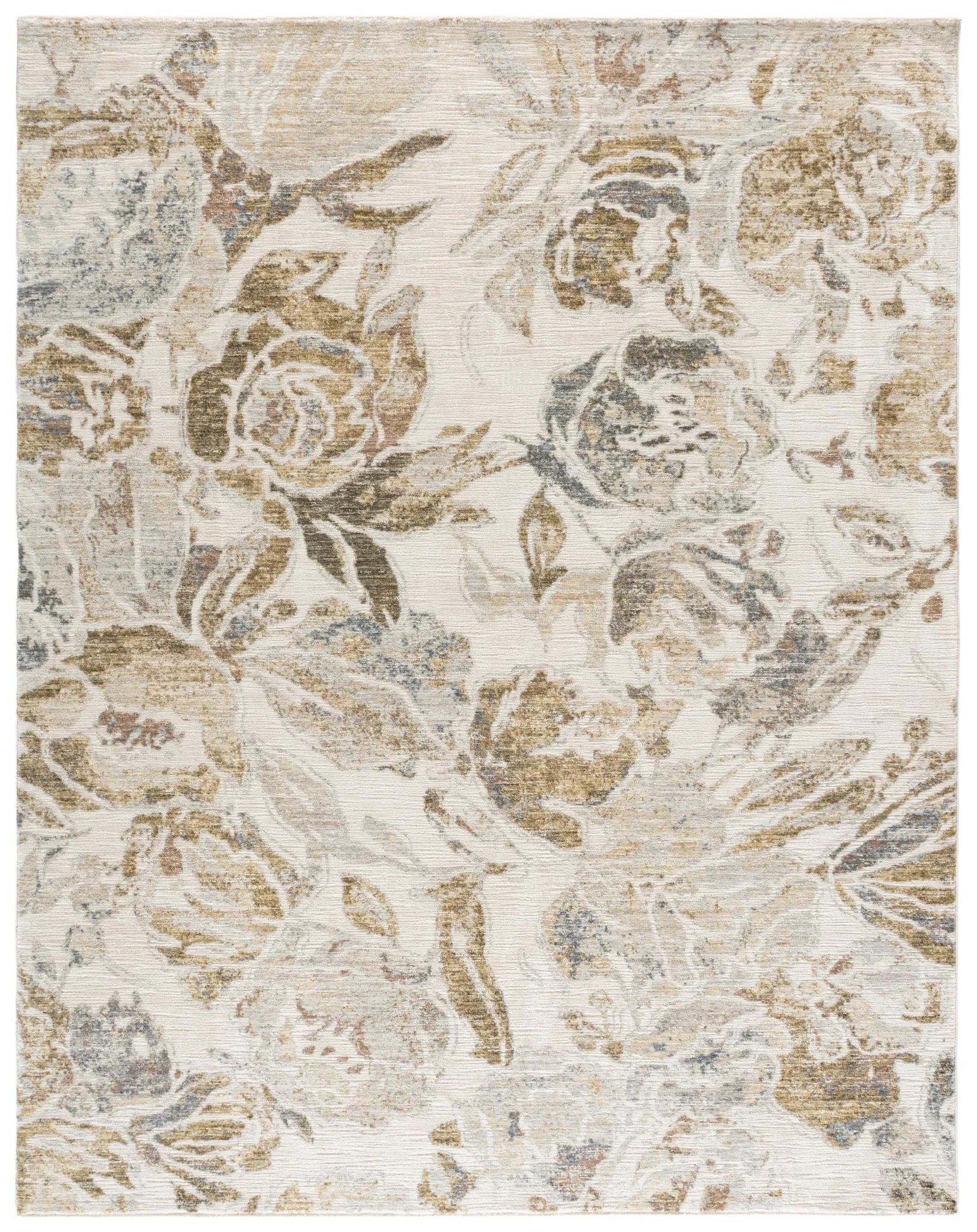 Bloom Transitional Floral Rug in Ivory / Beige