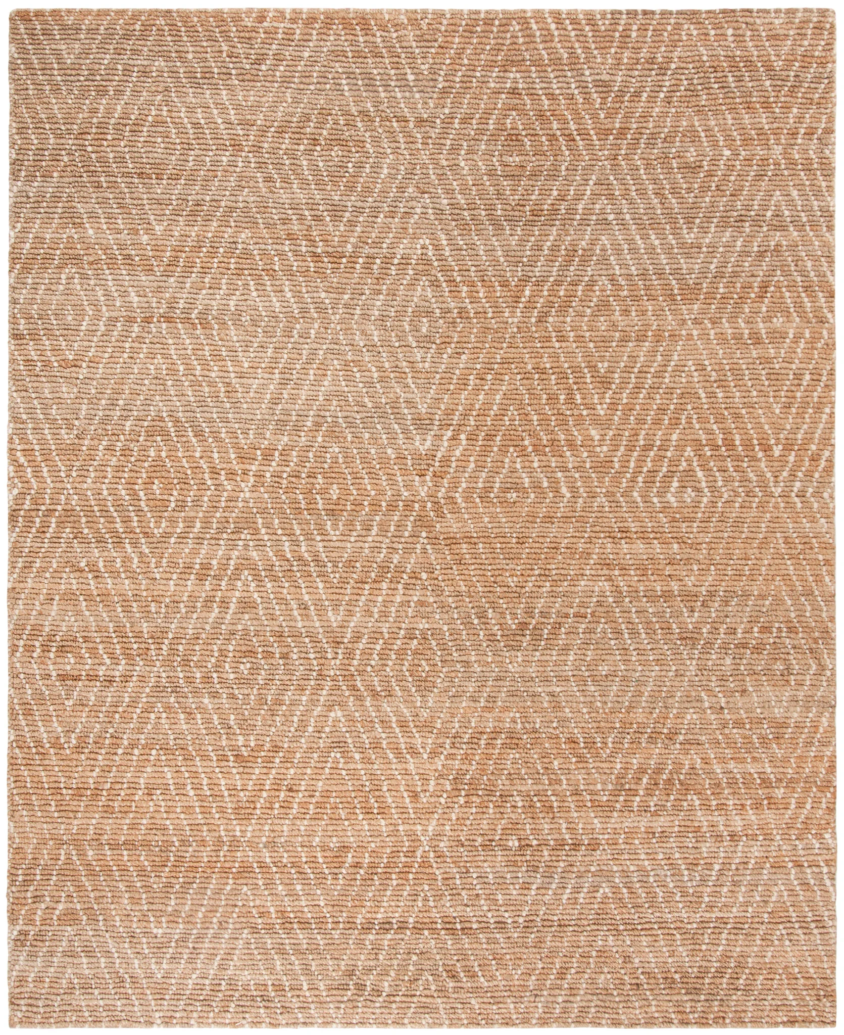 Bohemian Diamond Hand-Woven Jute Rug in Natural / Ivory